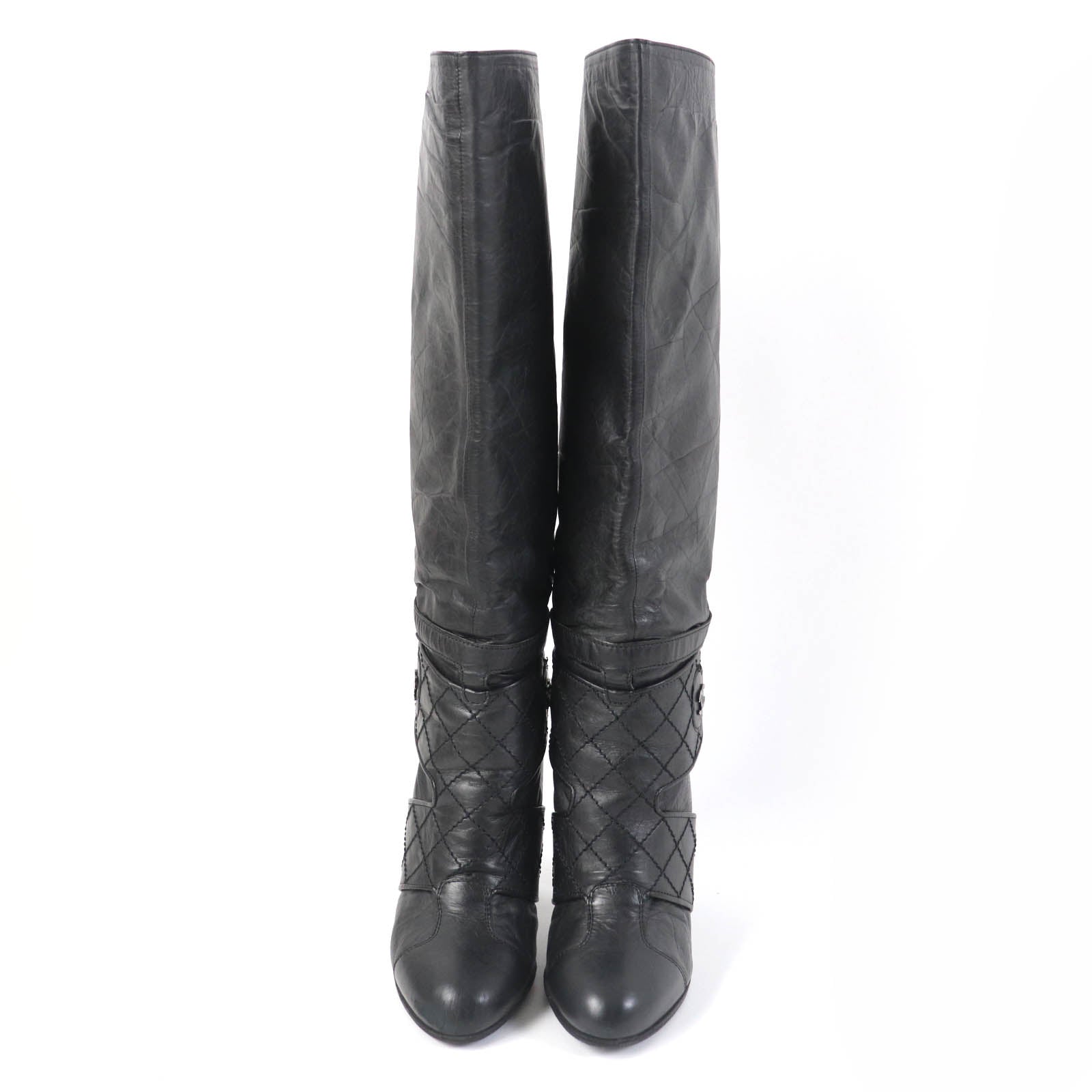 Chanel G25325 COCO Mark Leather Knee-high Boots