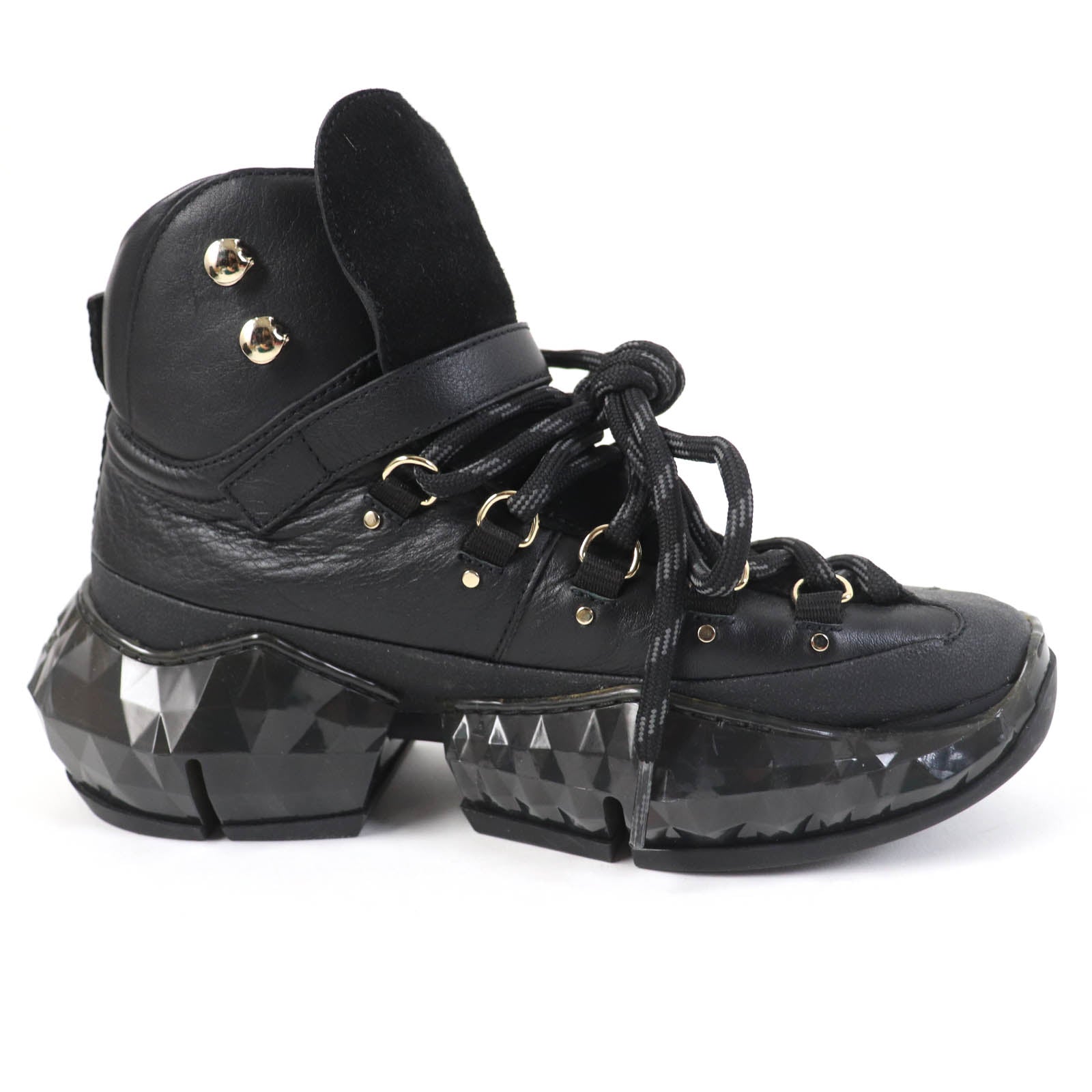 Jimmy Choo Diamond Hike Leather Sneakers Black