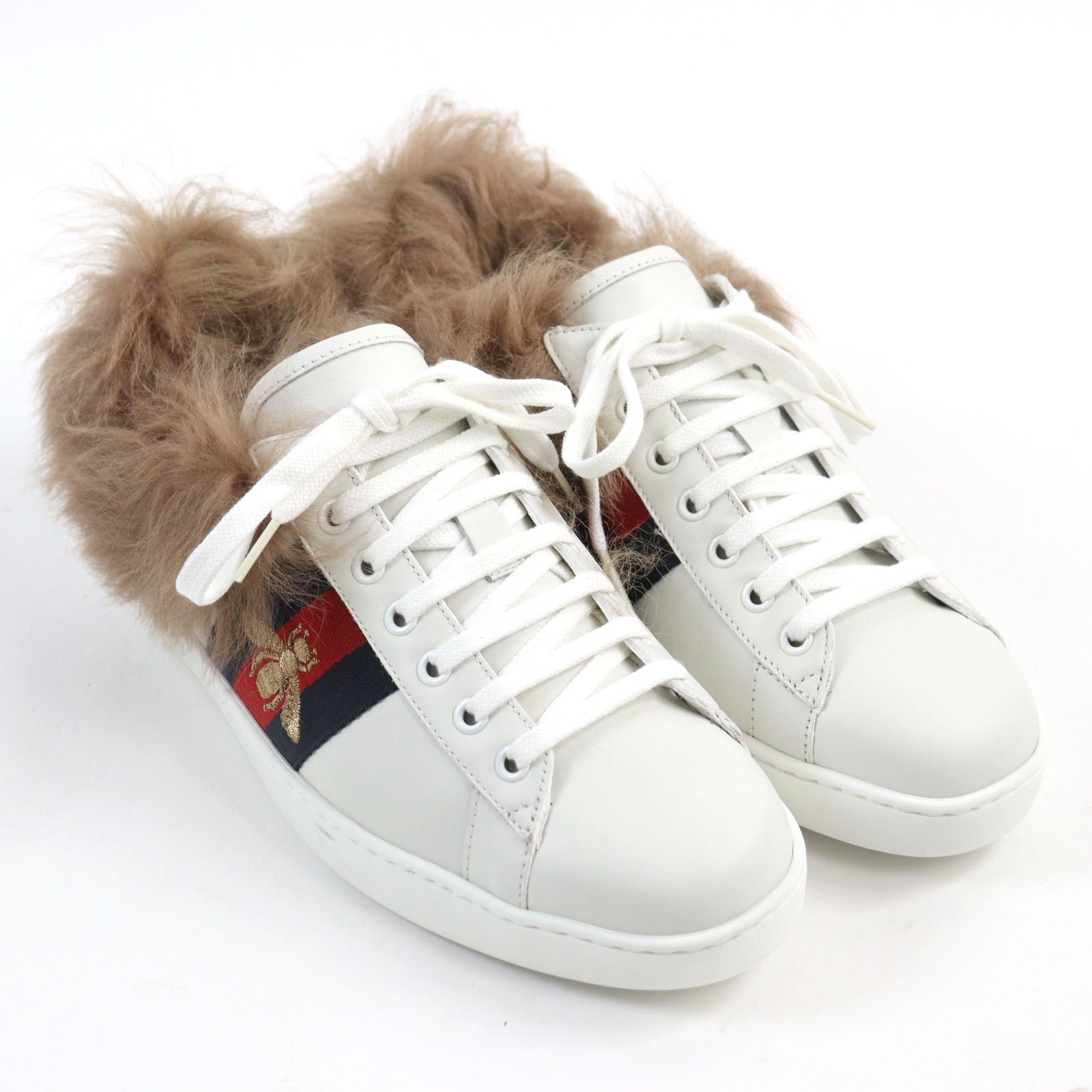 Gucci Ace Low Top Sneakers Fur Bee Embroidery