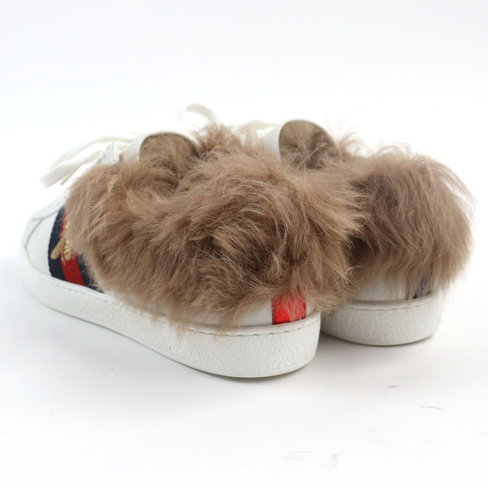 Gucci Ace Low Top Sneakers Fur Bee Embroidery