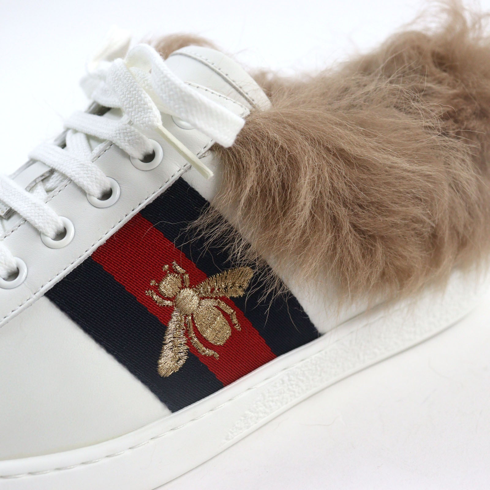 Gucci Ace Low Top Sneakers Fur Bee Embroidery