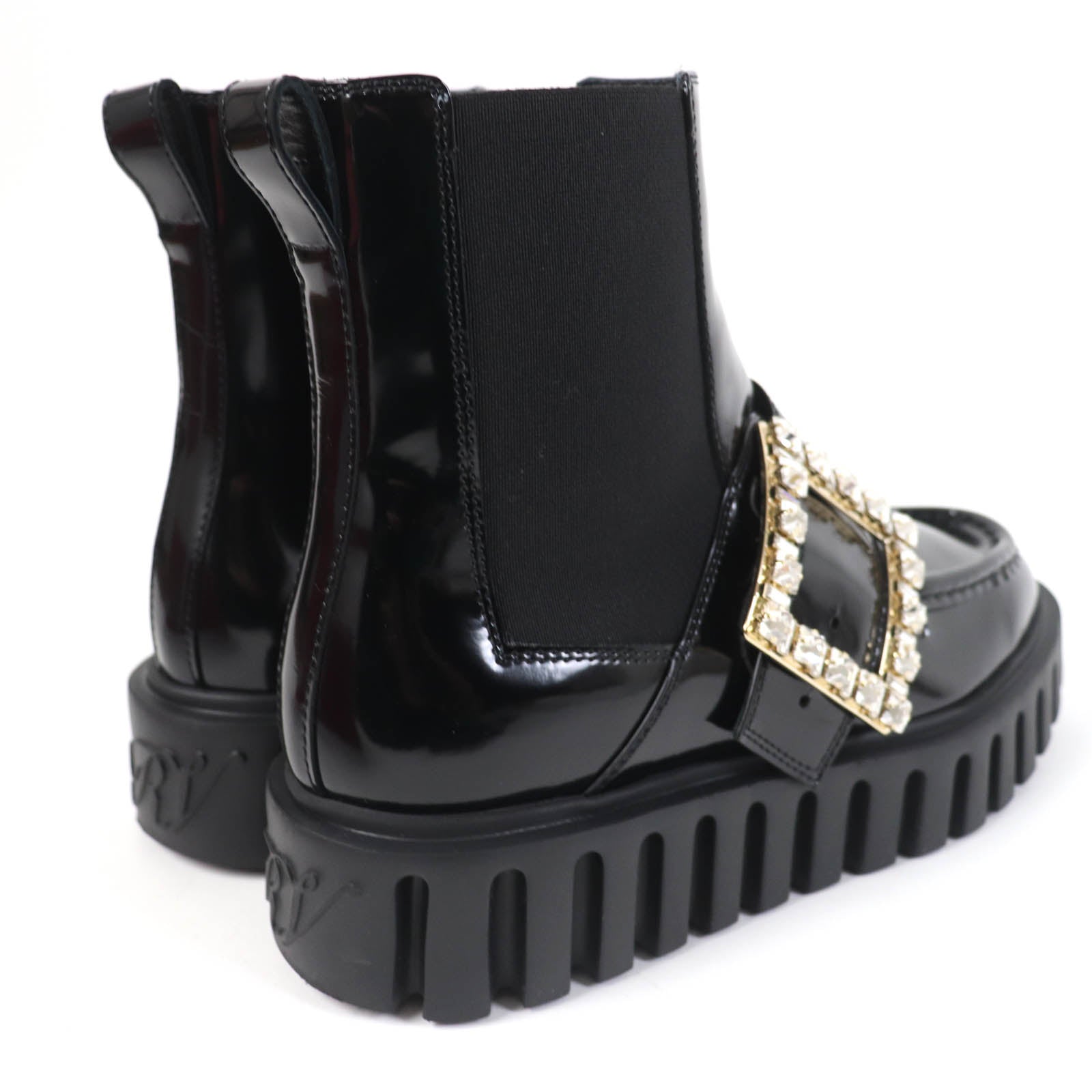 Roger Vivier Gothic Strass Chelsea Boots Black