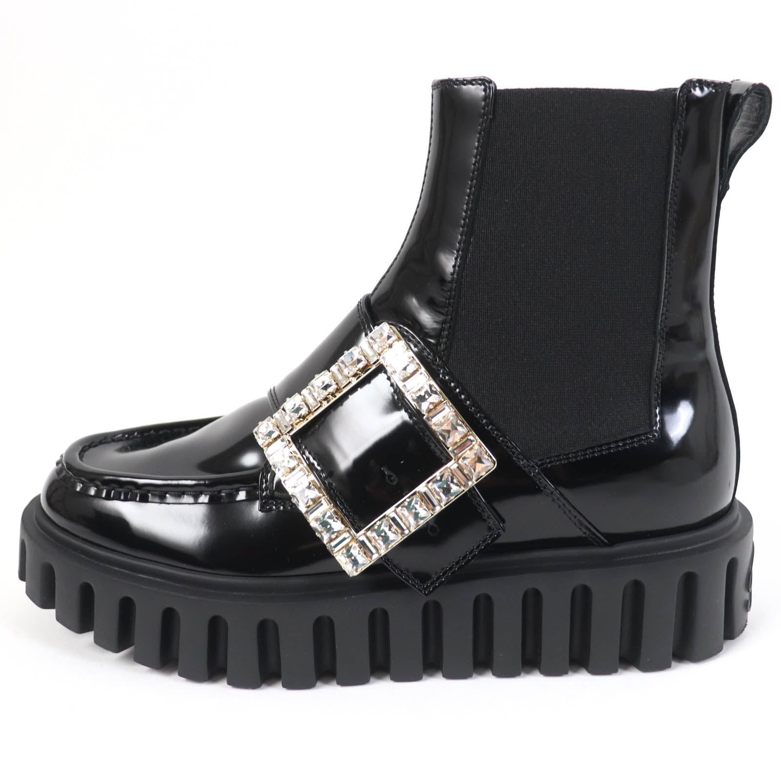 Roger Vivier Gothic Strass Chelsea Boots Black