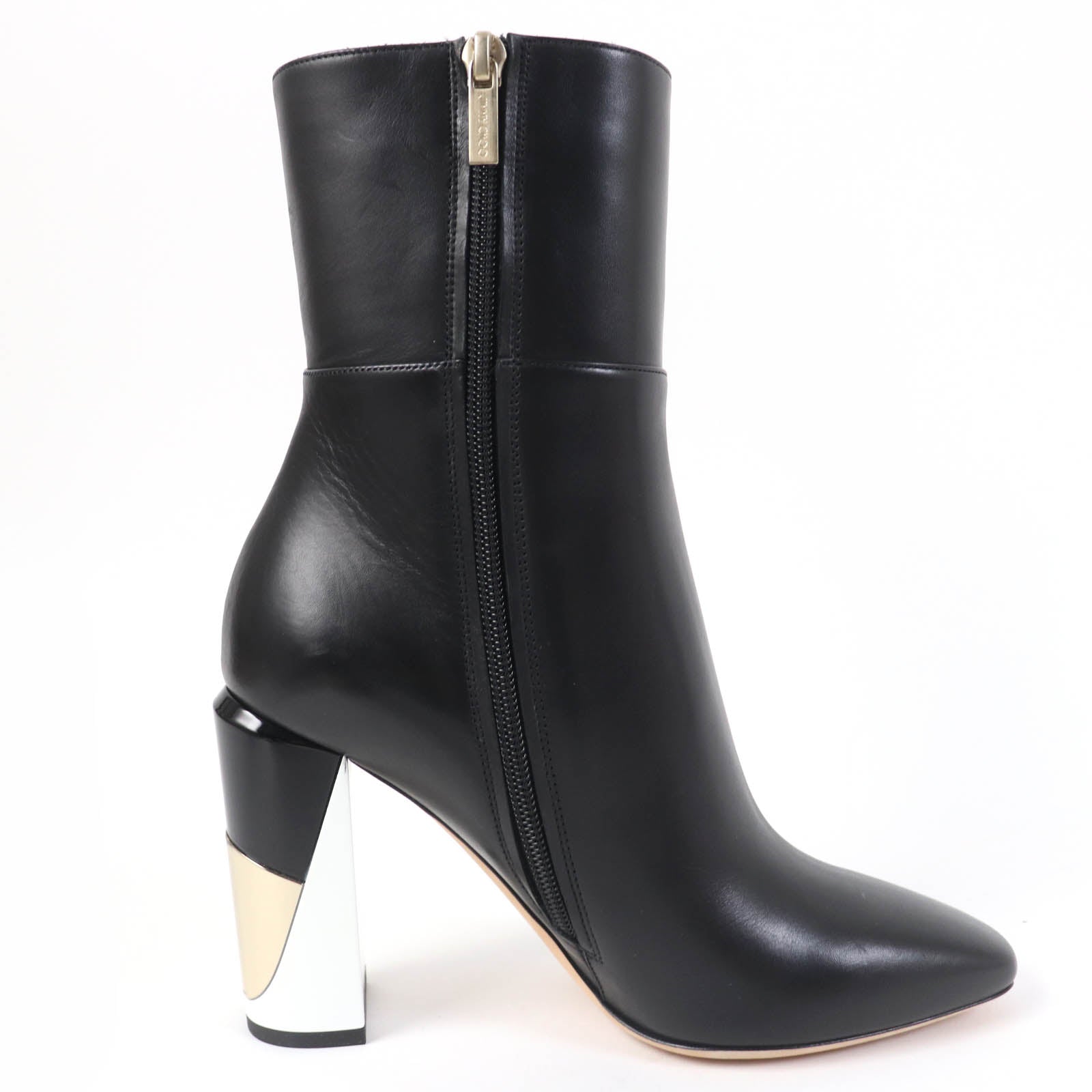 Jimmy Choo MELROSE Leather Chunky Heel Boots