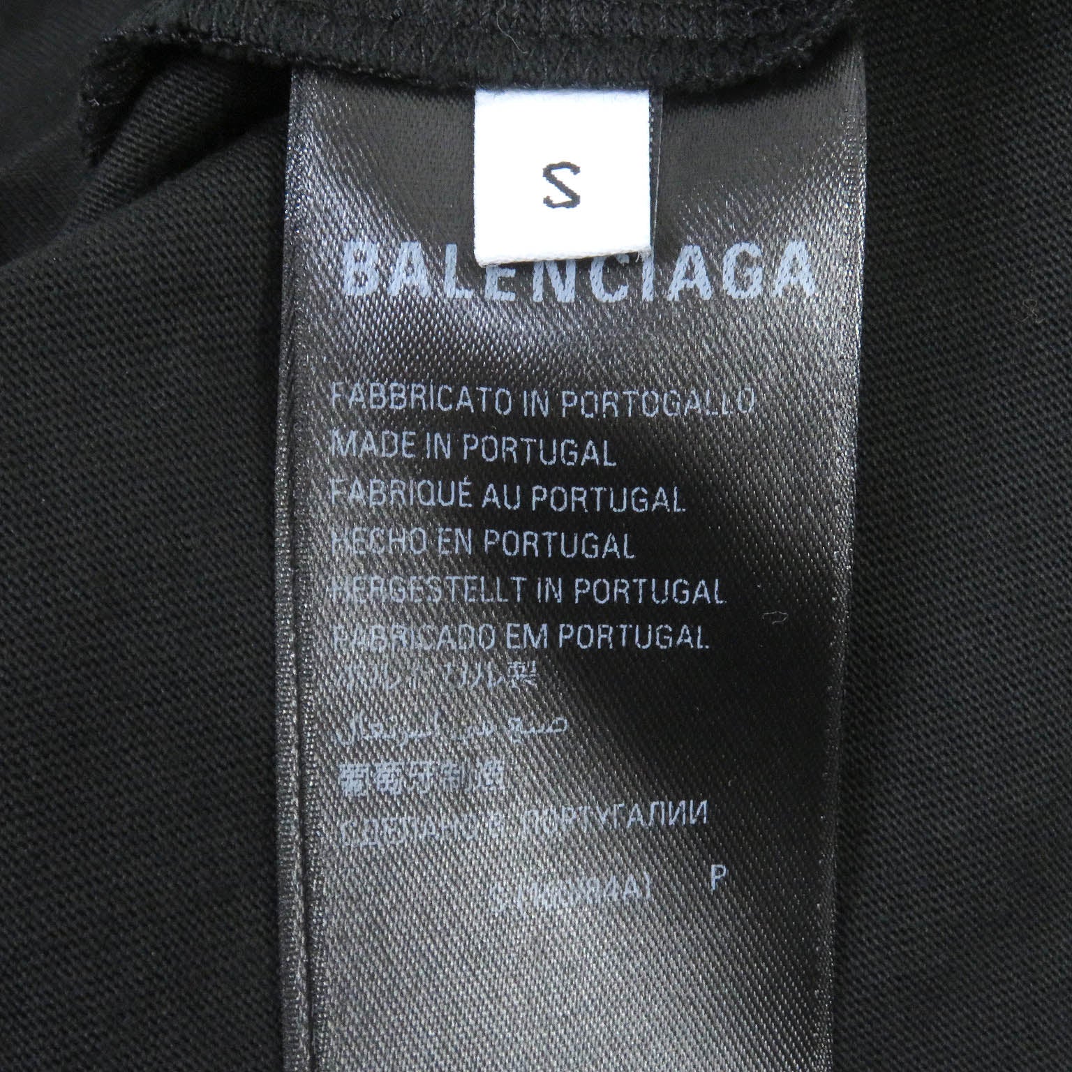 Balenciaga Cotton Logo Print T-Shirt Black S