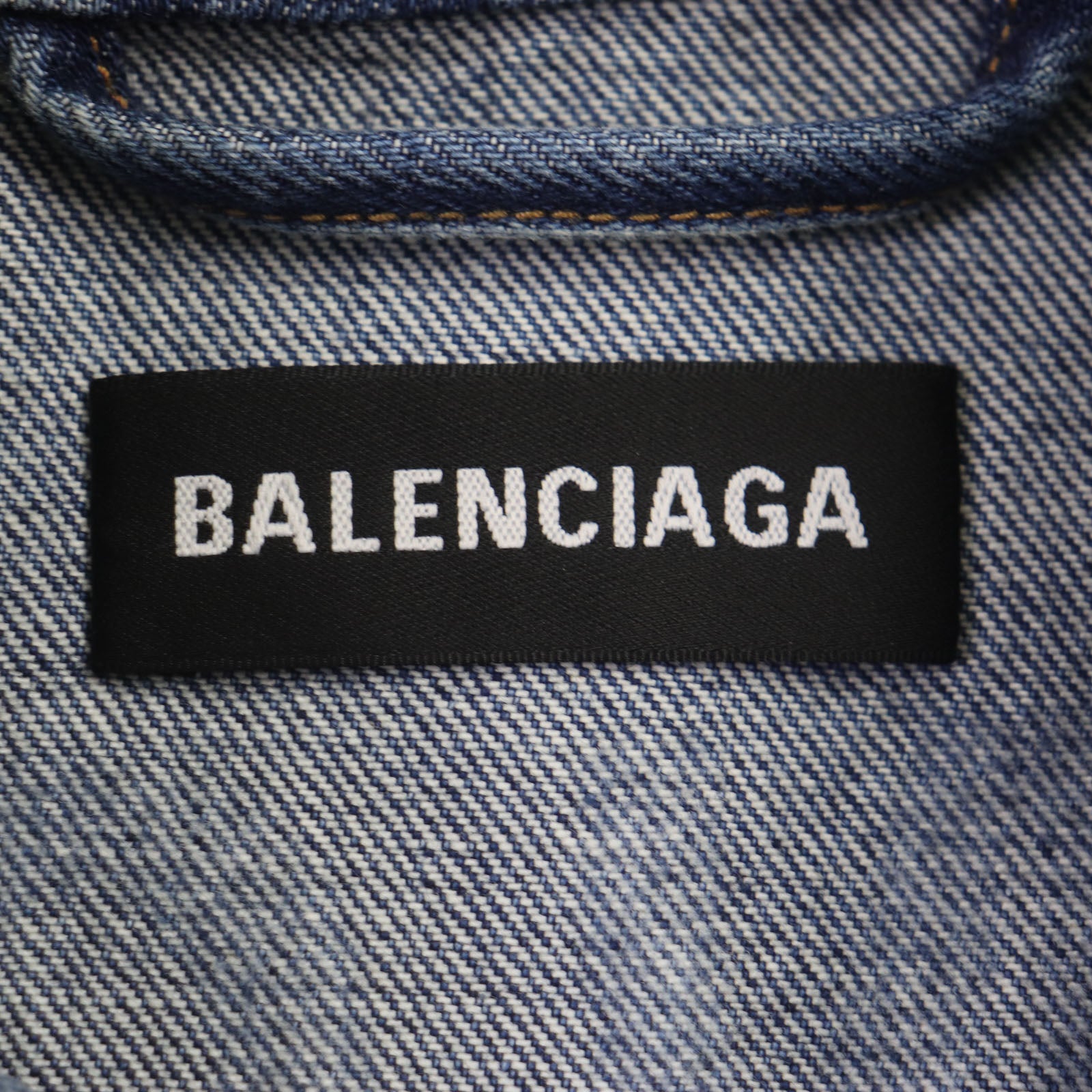 Balenciaga Denim Jacket Back Logo Distressed