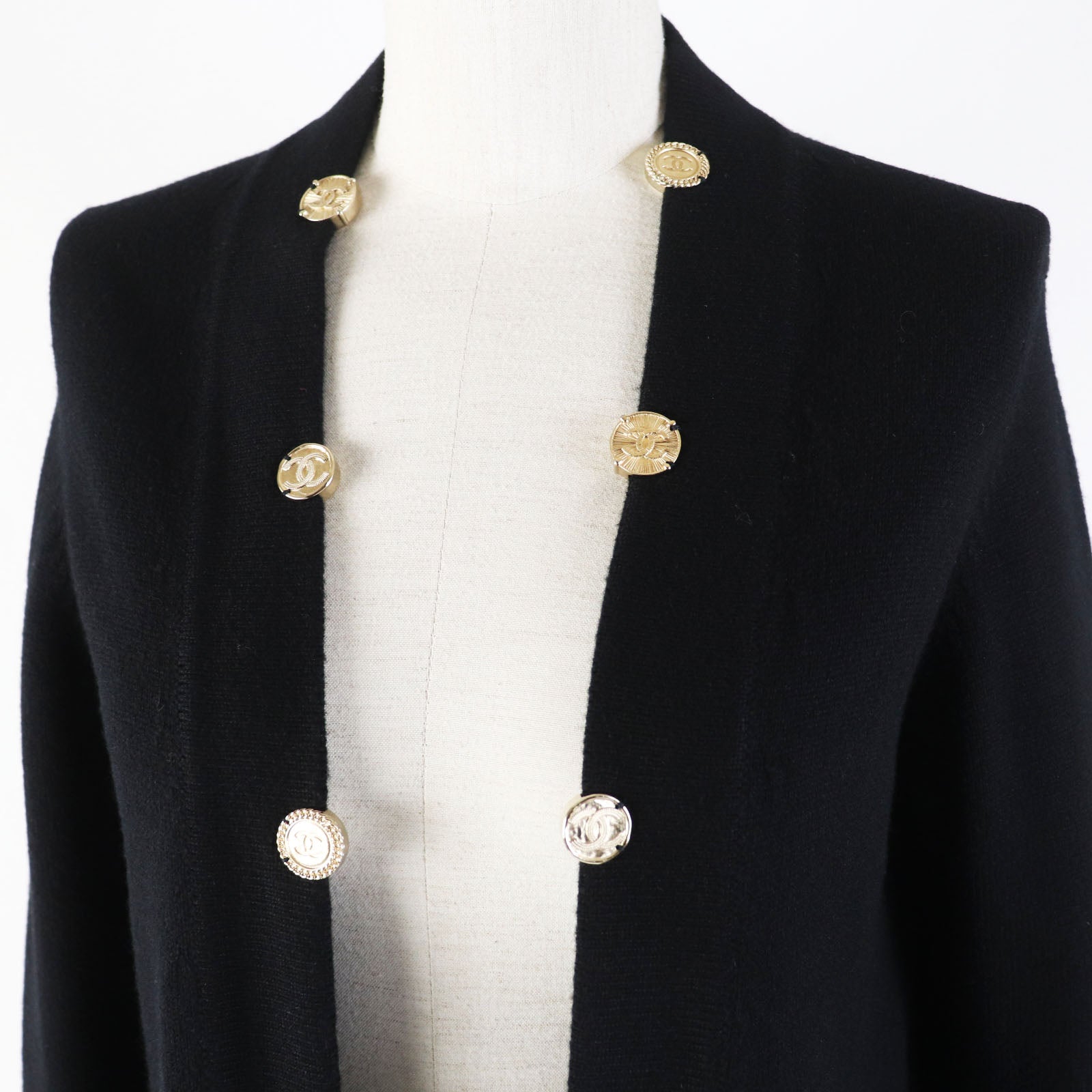 Chanel Cashmere Gold Button Knit Cardigan