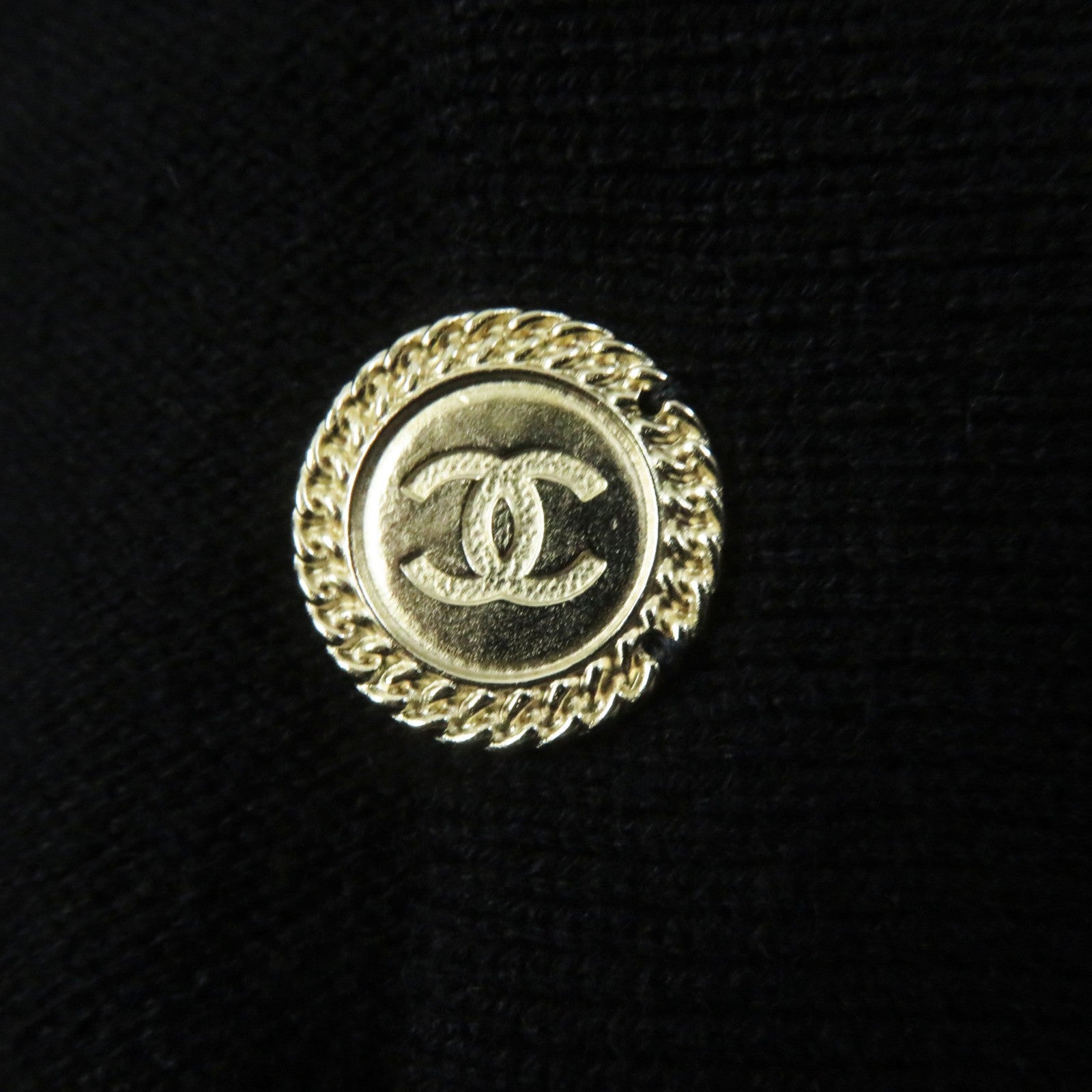 Chanel Cashmere Gold Button Knit Cardigan