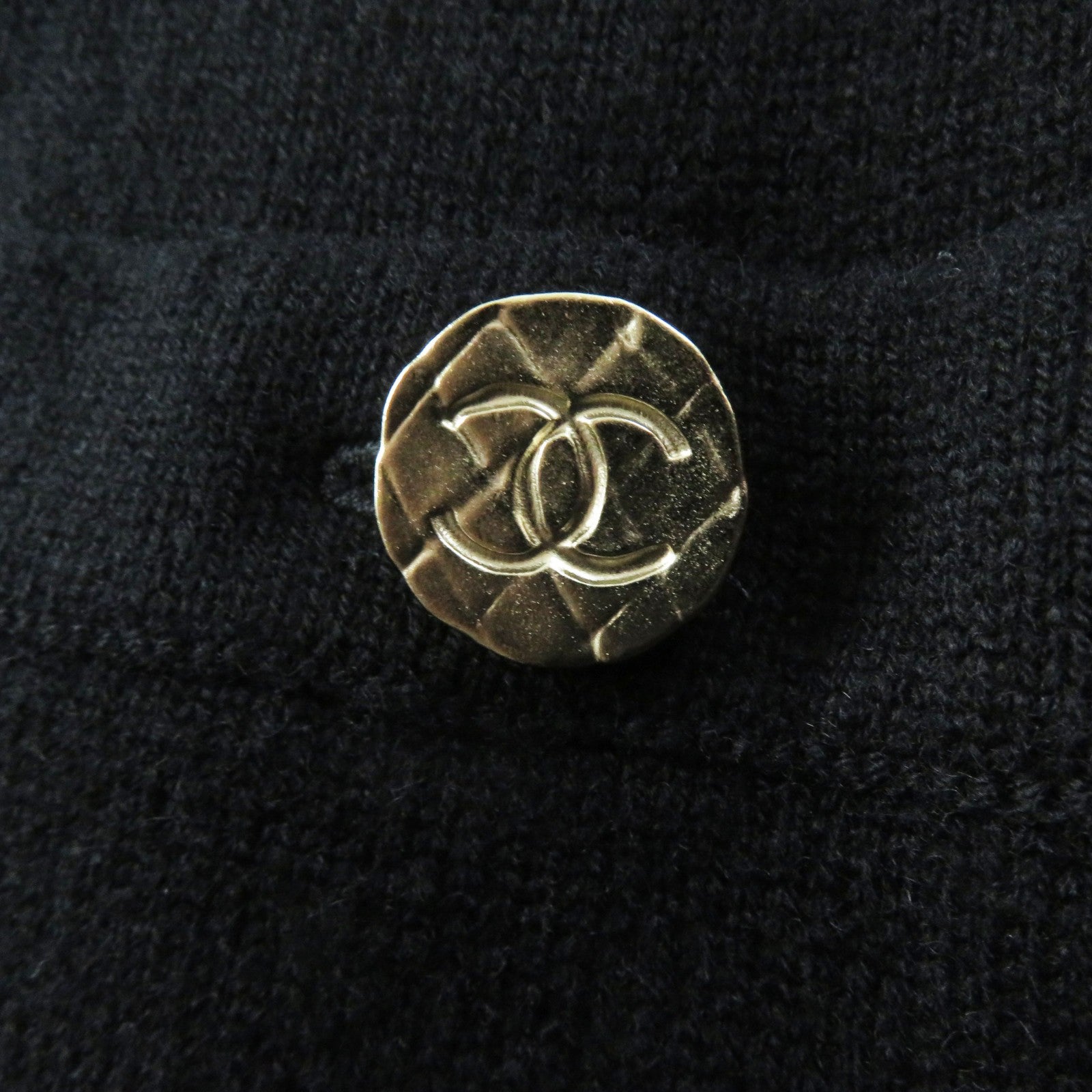 Chanel Cashmere Gold Button Knit Cardigan