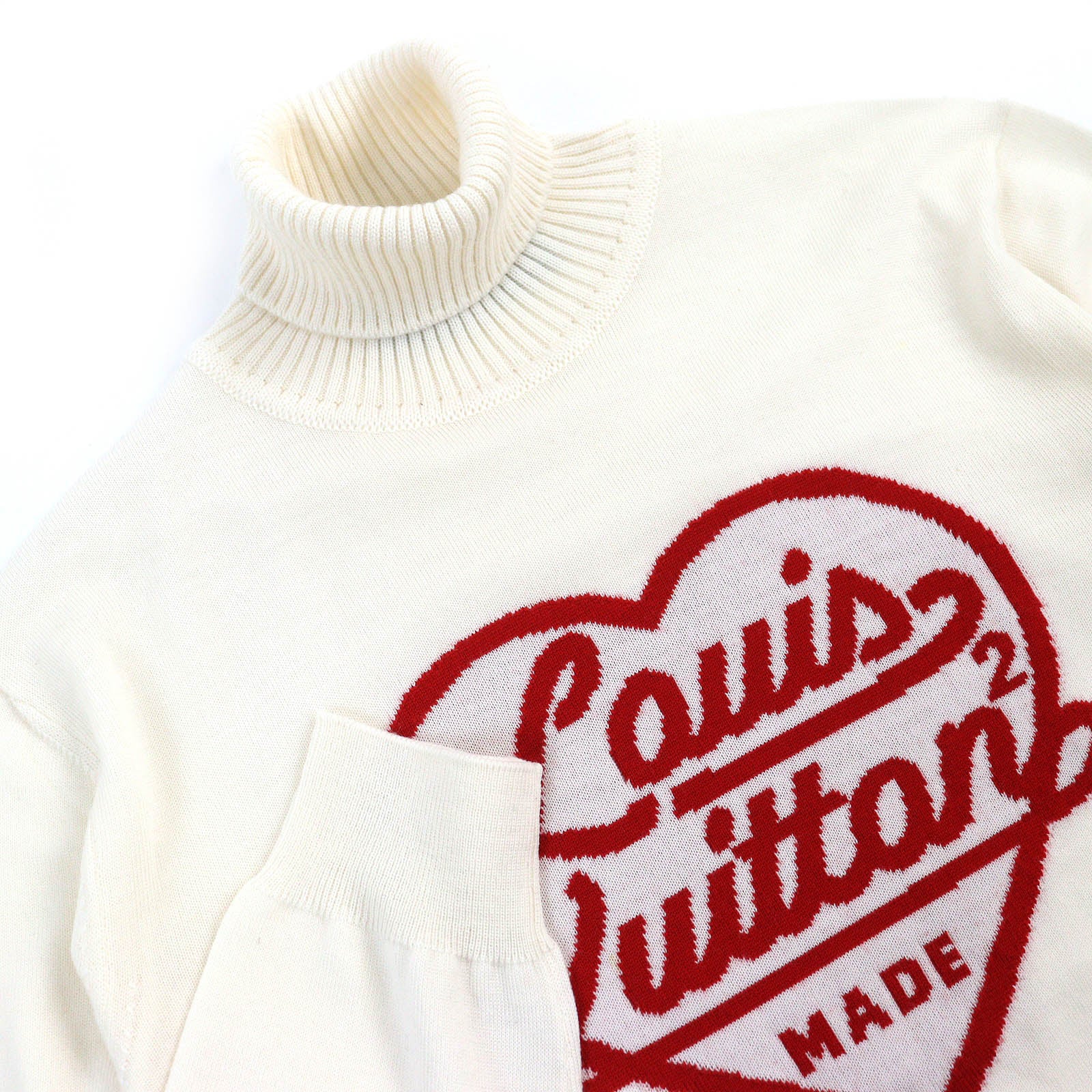 Louis Vuitton Wool Heart Turtleneck Knit Sweater M