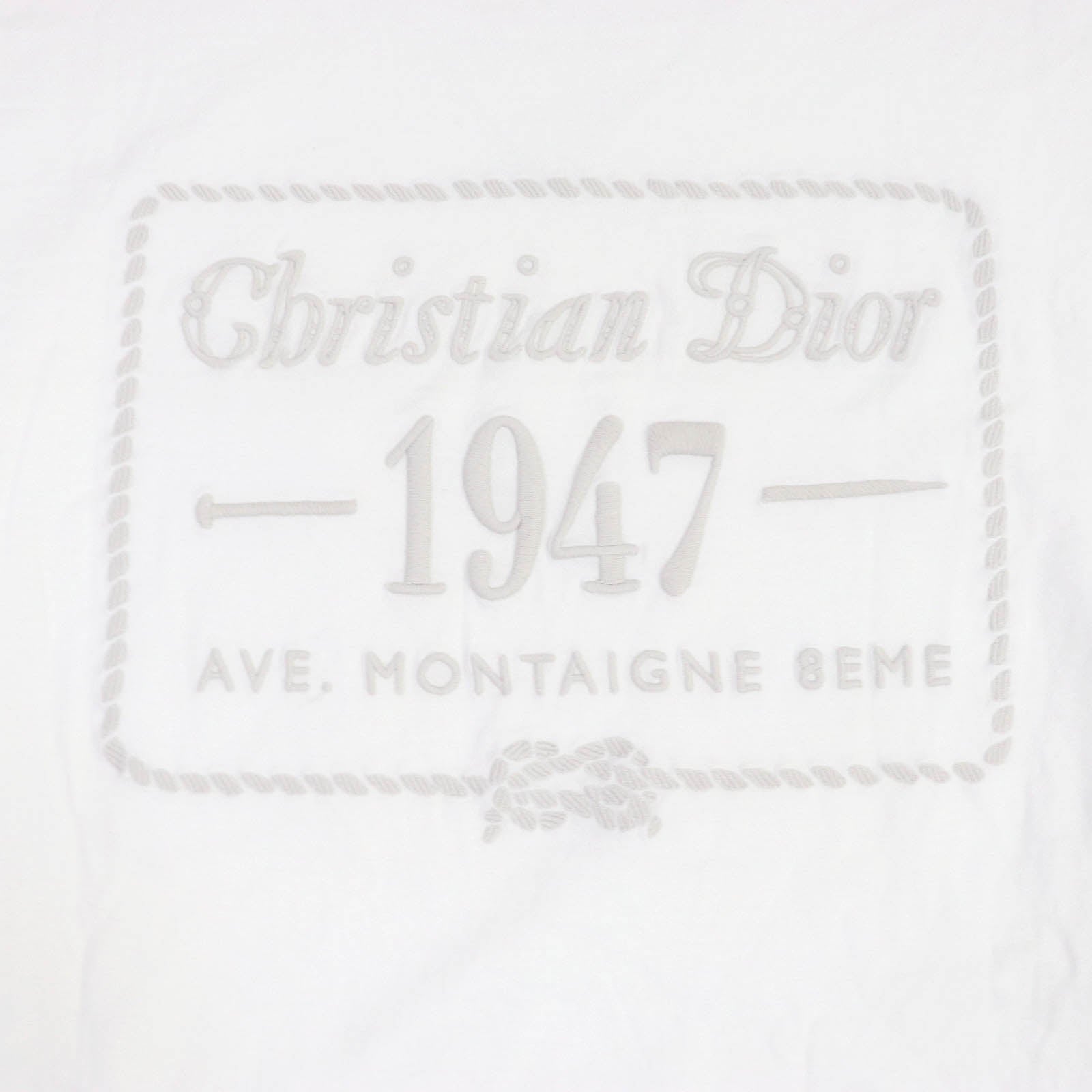 Dior Back Logo Embroidered T-shirt White M