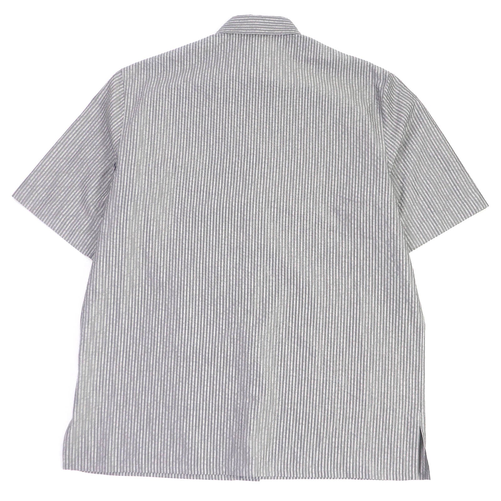 Dior Silk Striped Seersucker Shirt Gray 39