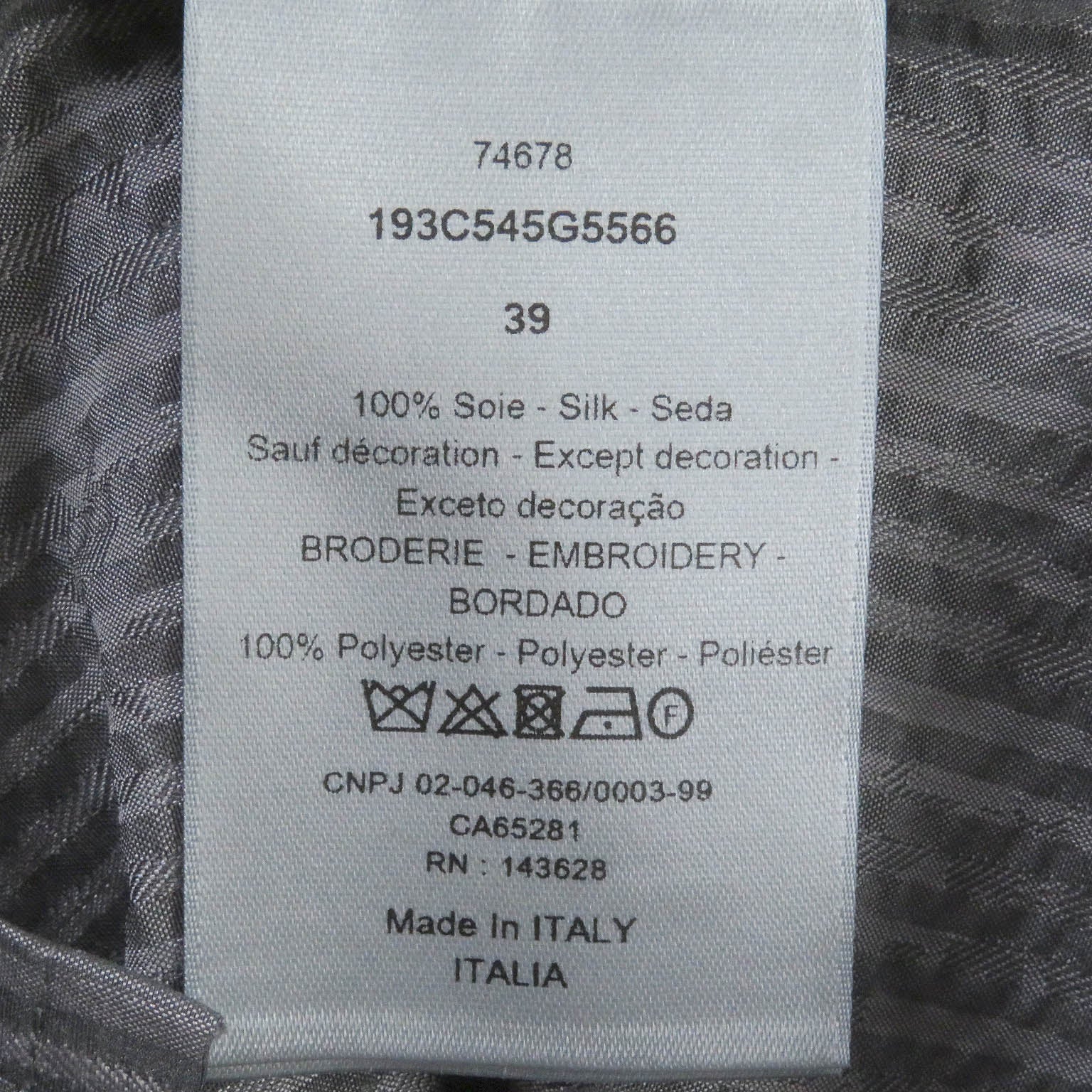 Dior Silk Striped Seersucker Shirt Gray 39