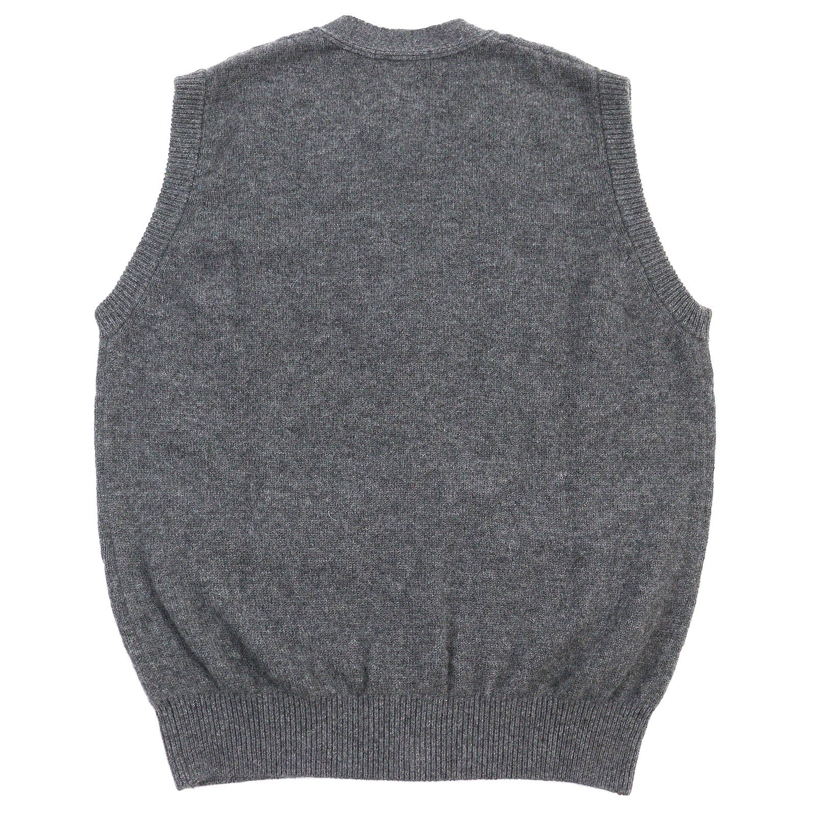 DAKS Cashmere Check Knit Vest Gray M