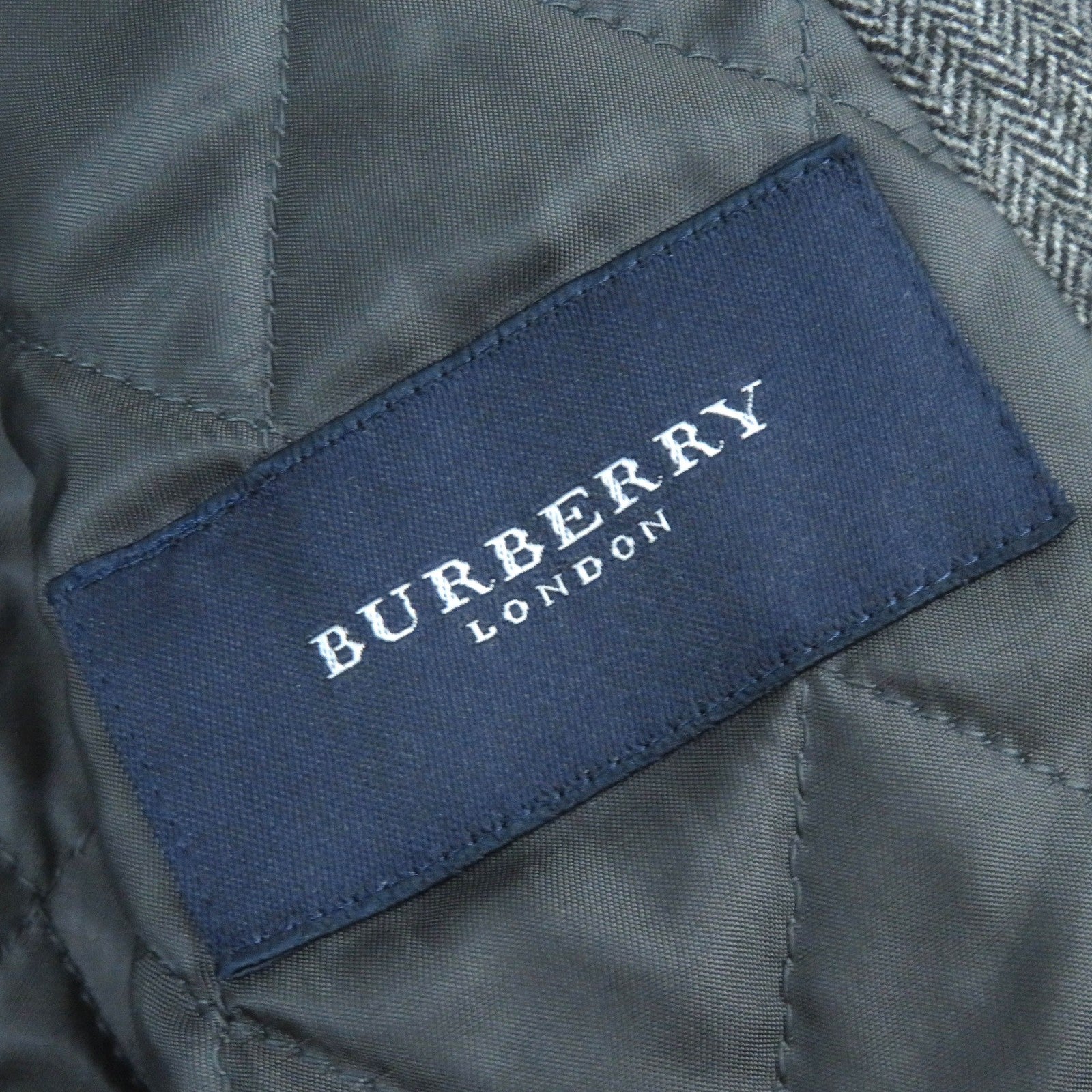 Burberry Wool Cashmere Silk Herringbone Jacket L