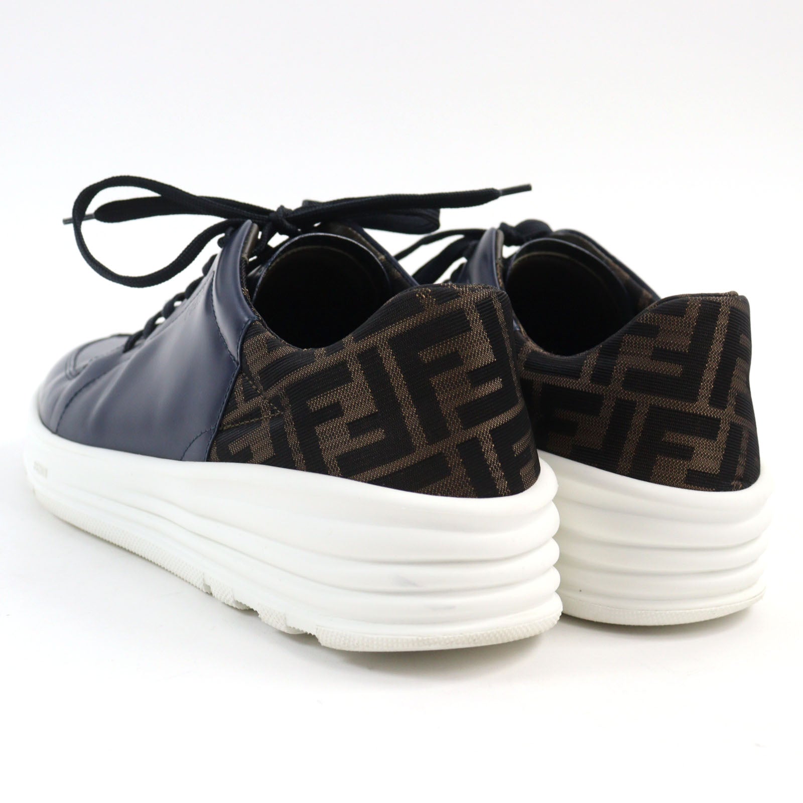 Fendi FF Pattern Bicolor Leather Sneakers