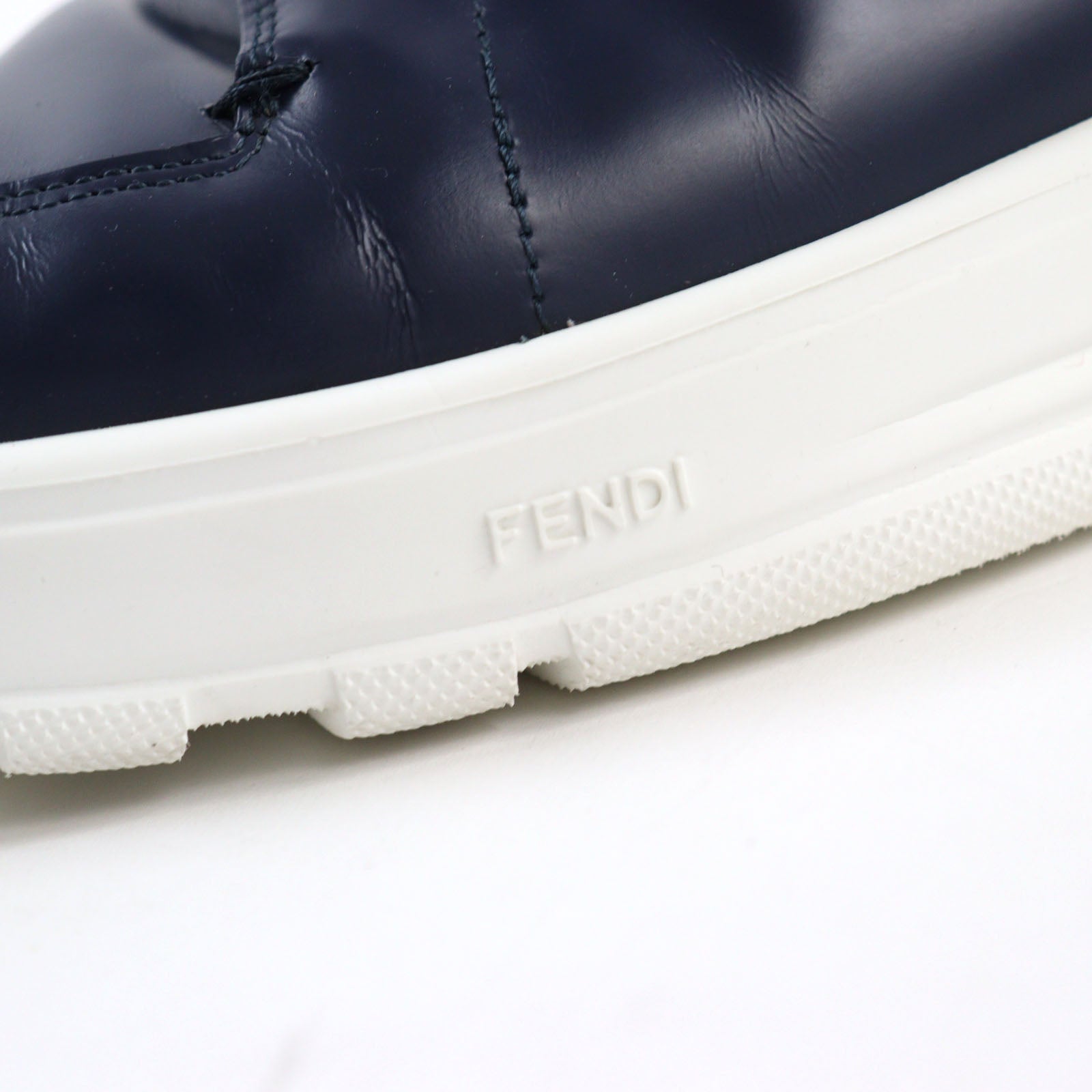 Fendi FF Pattern Bicolor Leather Sneakers