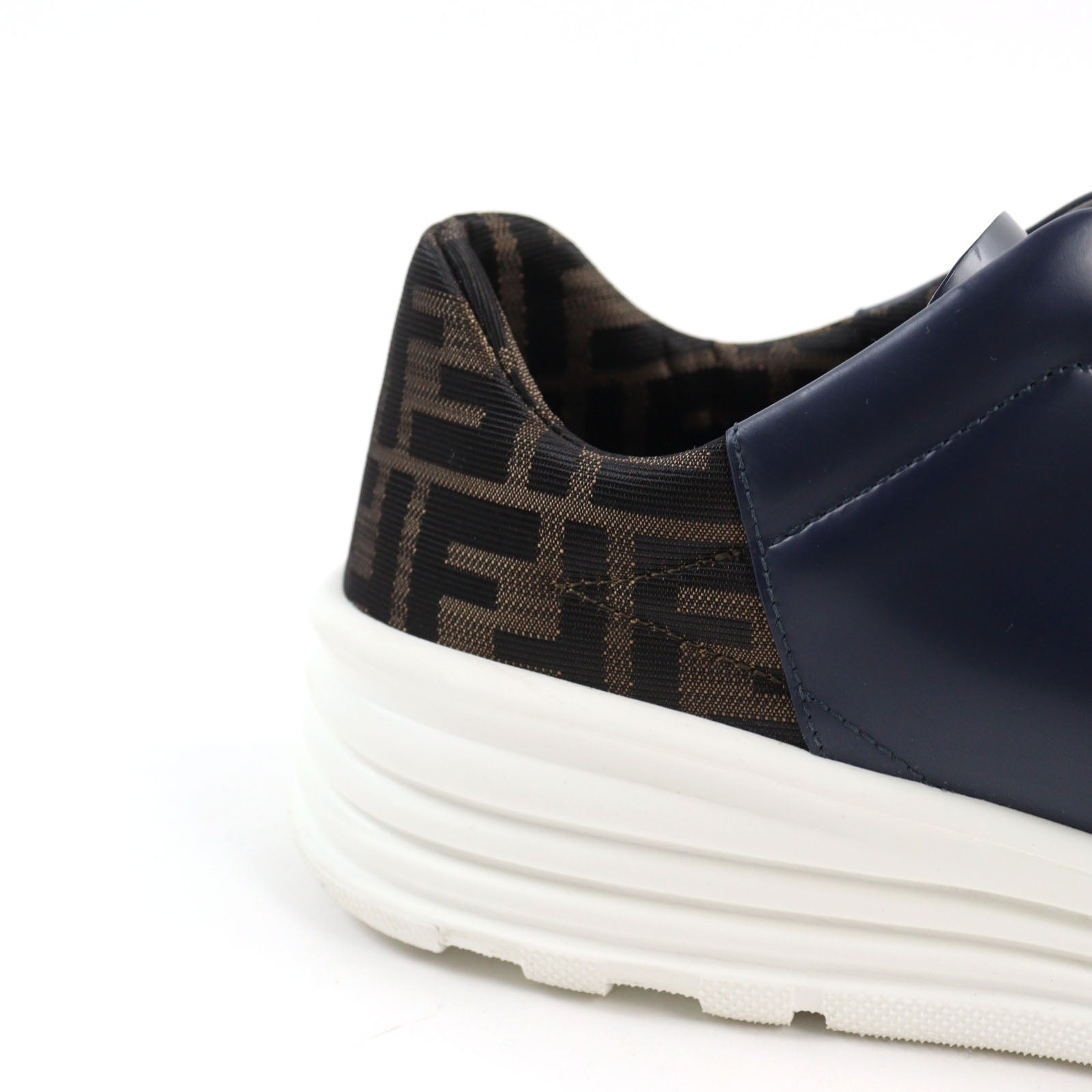 Fendi FF Pattern Bicolor Leather Sneakers