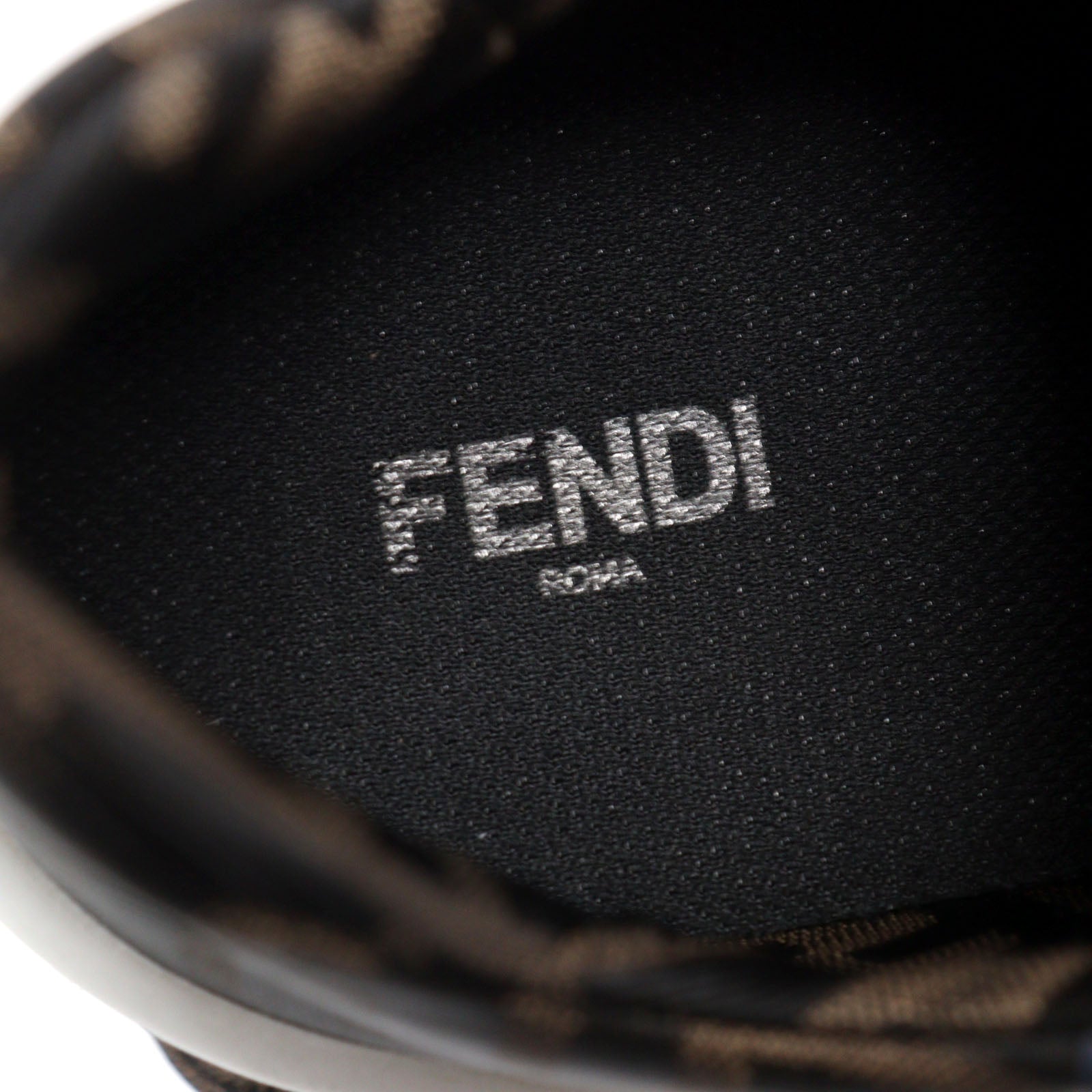 Fendi FF Pattern Bicolor Leather Sneakers