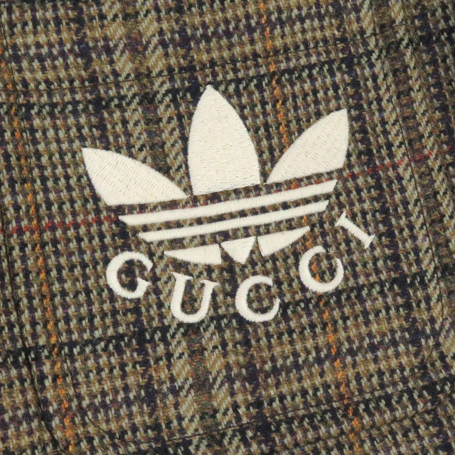 GUCCI Wool Trefoil Logo No Collar Coat Brown