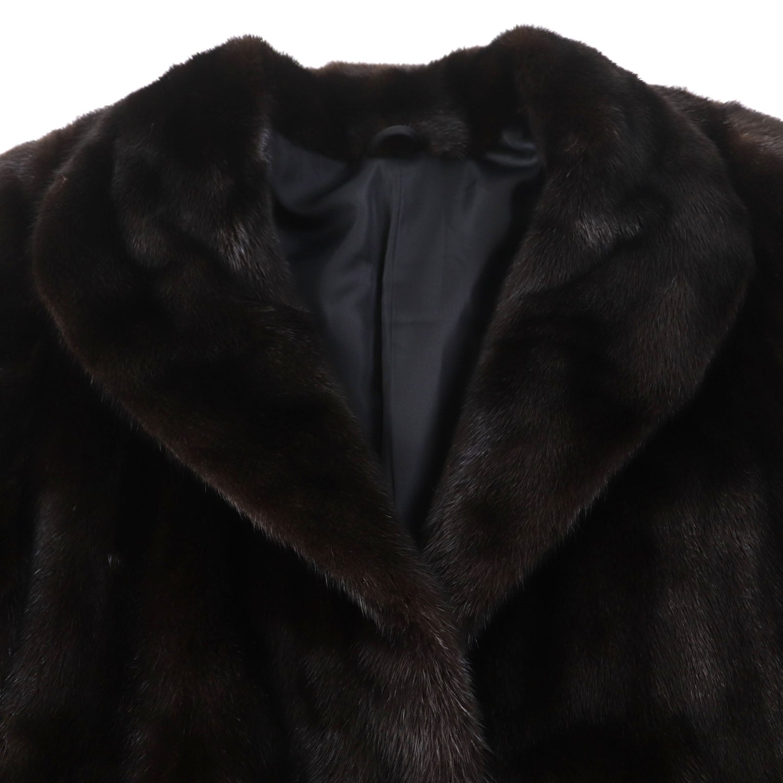 BLACKGLAMA Mink Fur Coat Dark Brown Women