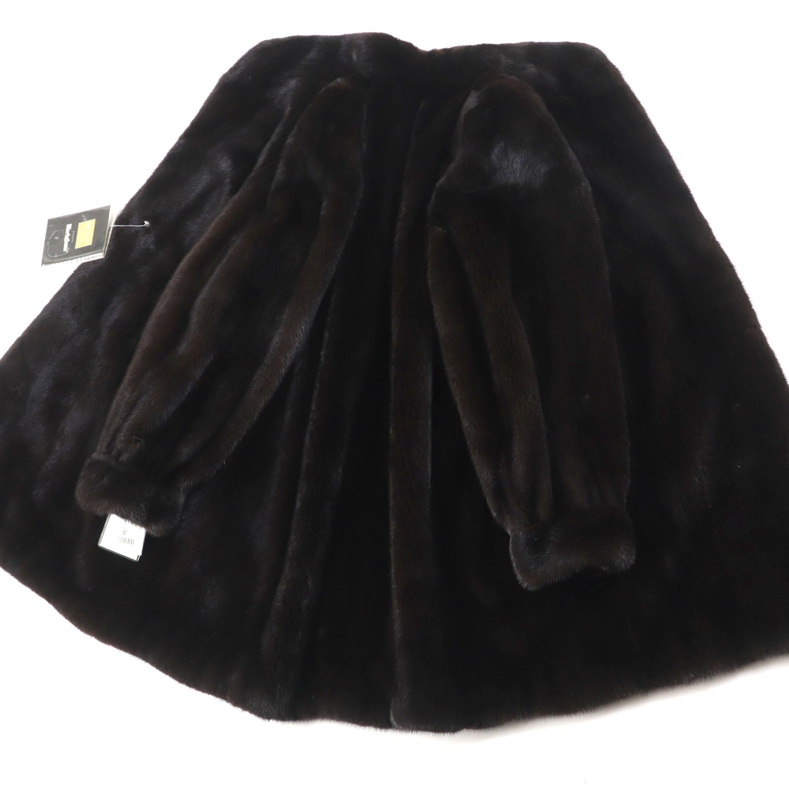 BLACKGLAMA Mink Fur Coat Dark Brown Women