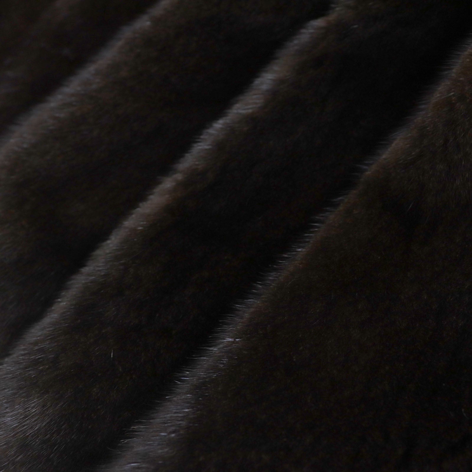 BLACKGLAMA Mink Fur Coat Dark Brown Women