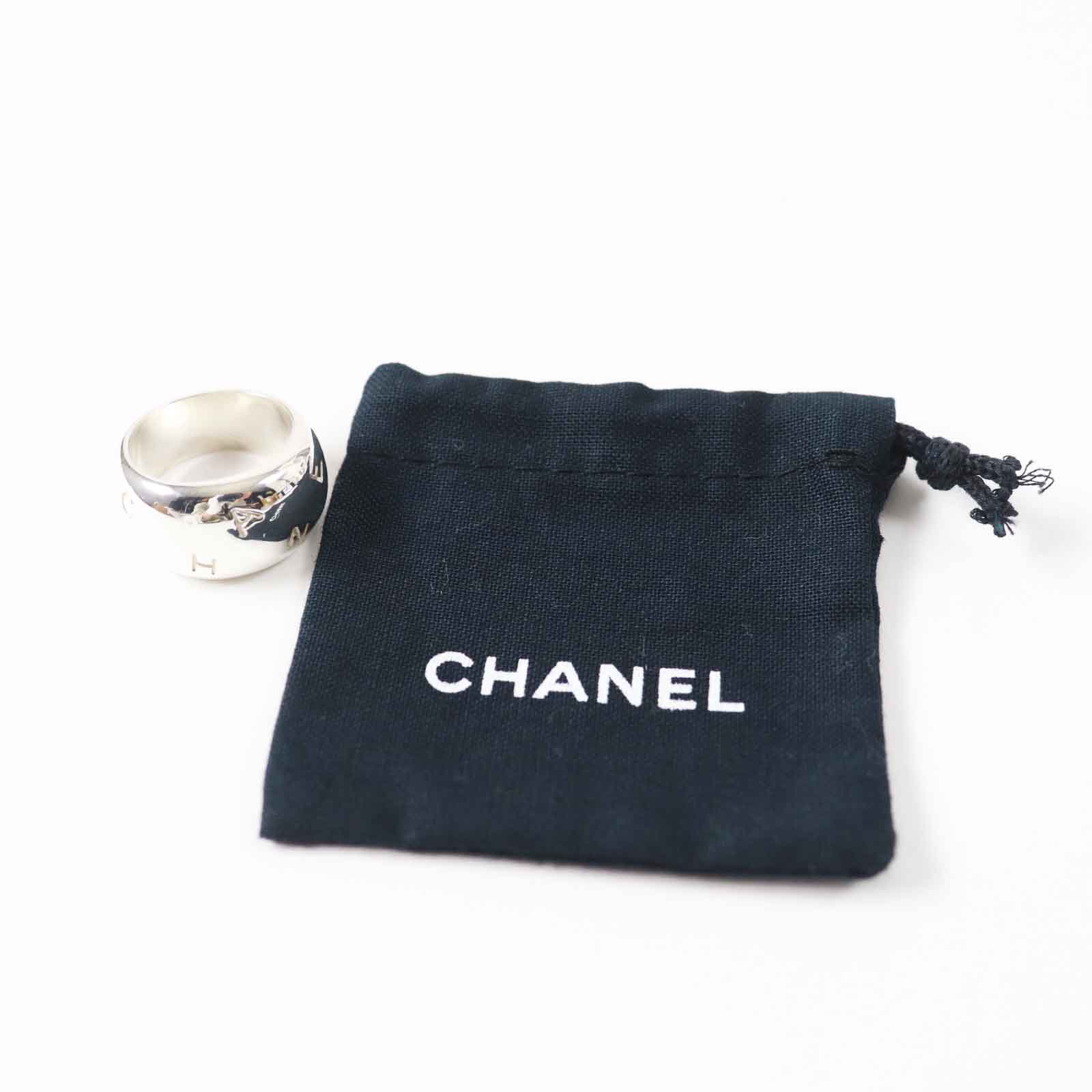 Chanel AG925 Silver Logo Ring for Women