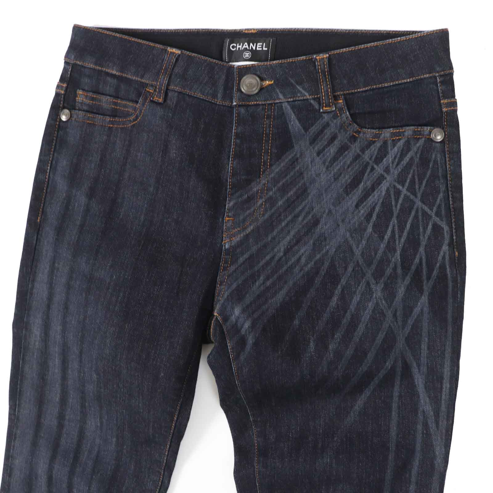 Chanel Denim Pants Indigo Blue Women