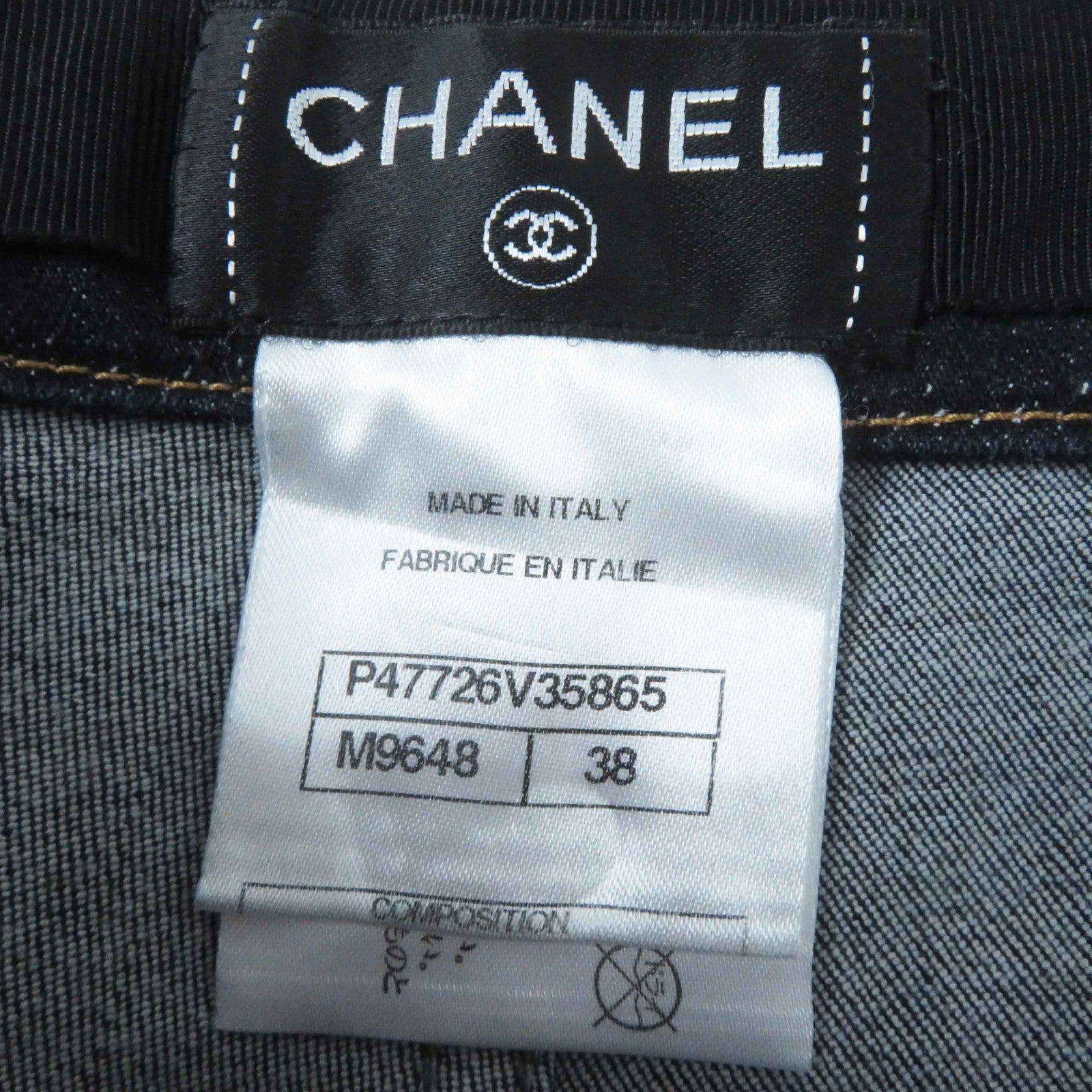 Chanel Denim Pants Indigo Blue Women