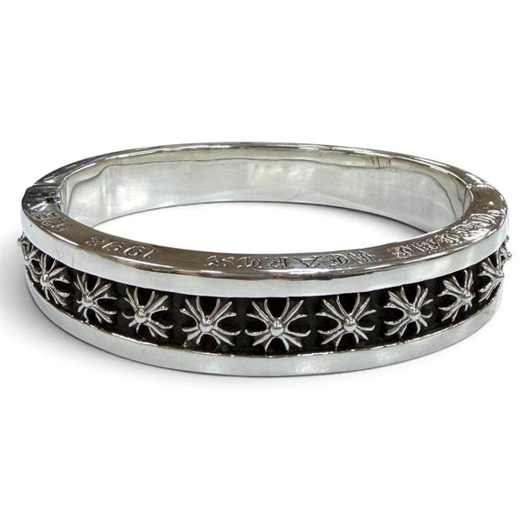 Chrome Hearts Narrow V Band CH Plus Silver Bracelet