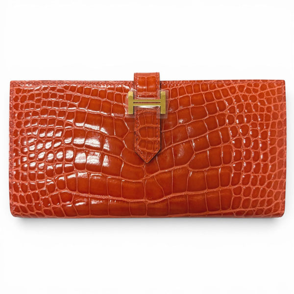 Hermes Bane Souffle Alligator Wallet