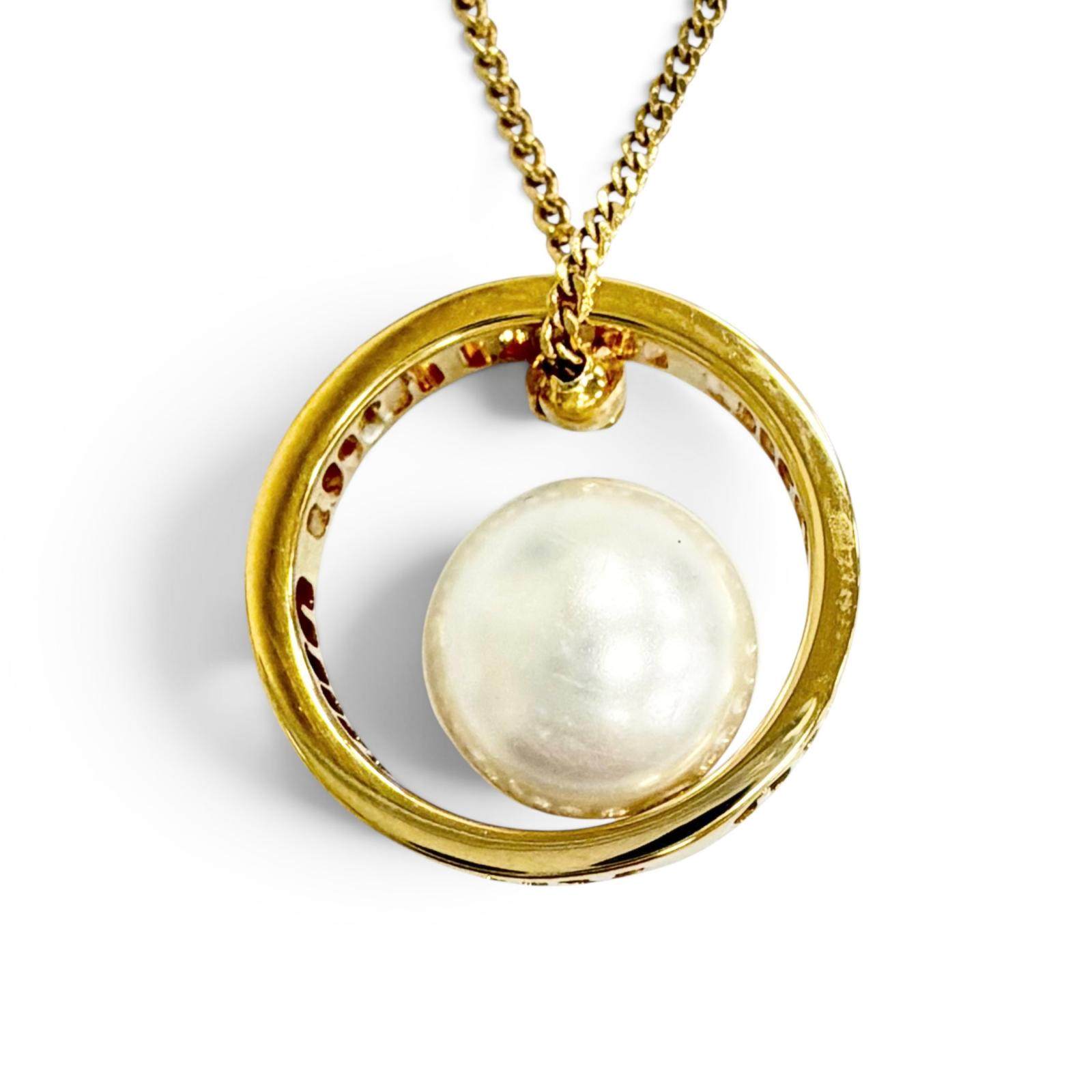 Miu Miu Logo Pearl Necklace