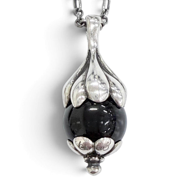 Georg Jensen 925 Silver Rosehip Ear Pendant Necklace