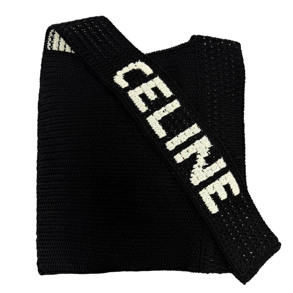 CELINE Crochet Knit Cotton Shoulder Bag