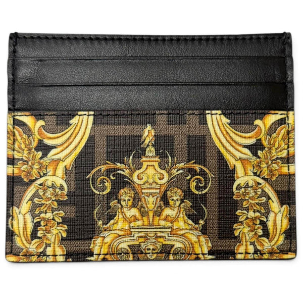 Fendi Versace Fendace Zucca Baroque Leather Card Case