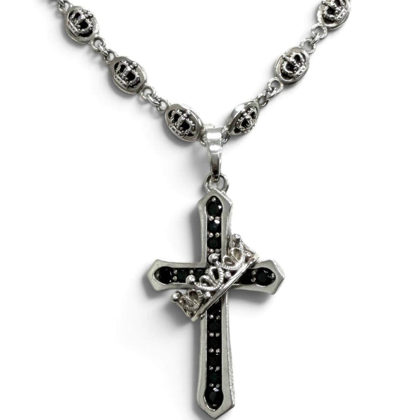 Justin Davis SV925 Cross Crown Zirconia Necklace