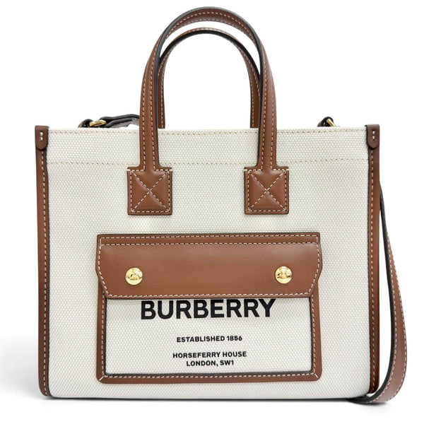 Burberry Freya Canvas Leather 2way Tote Bag