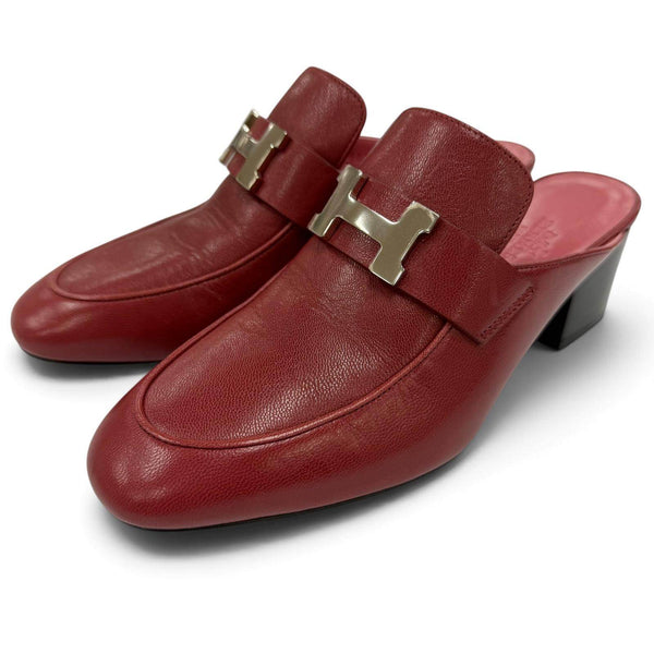 Hermes Paradi Constance Leather Mules