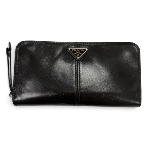 Prada Soft Lux Leather Long Zip Around Wallet