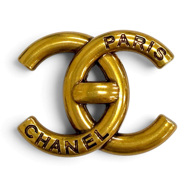 Chanel COCO Mark Logo Turnlock Brooch