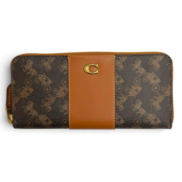 COACH Essential Slim Accordion Zip Wallet Calf Leather Wallet