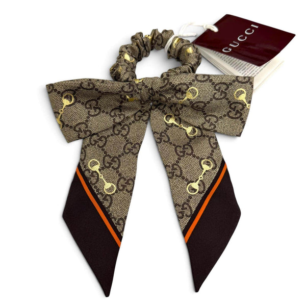 Gucci Shush GG Pattern Horsebit Ribbon Silk Accessory