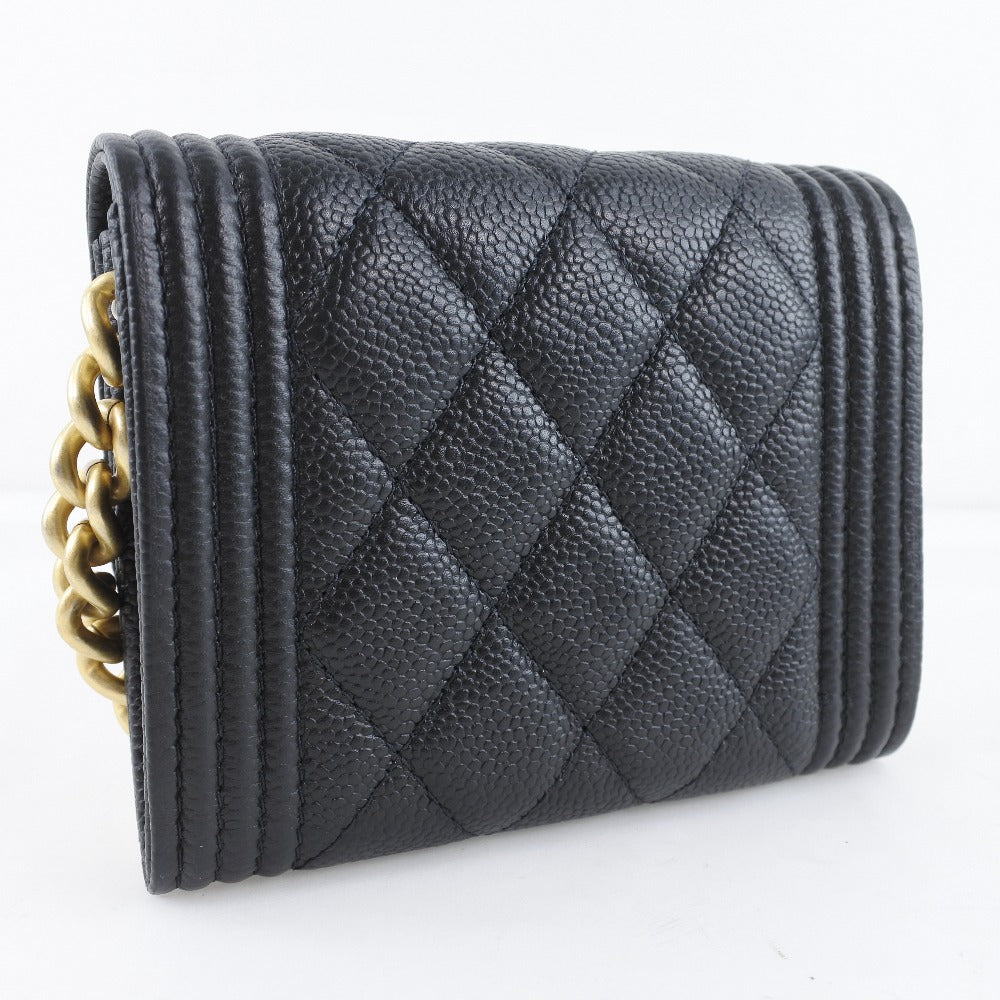 CC Quilted Caviar Le Boy Card Holder on Chain AP2206