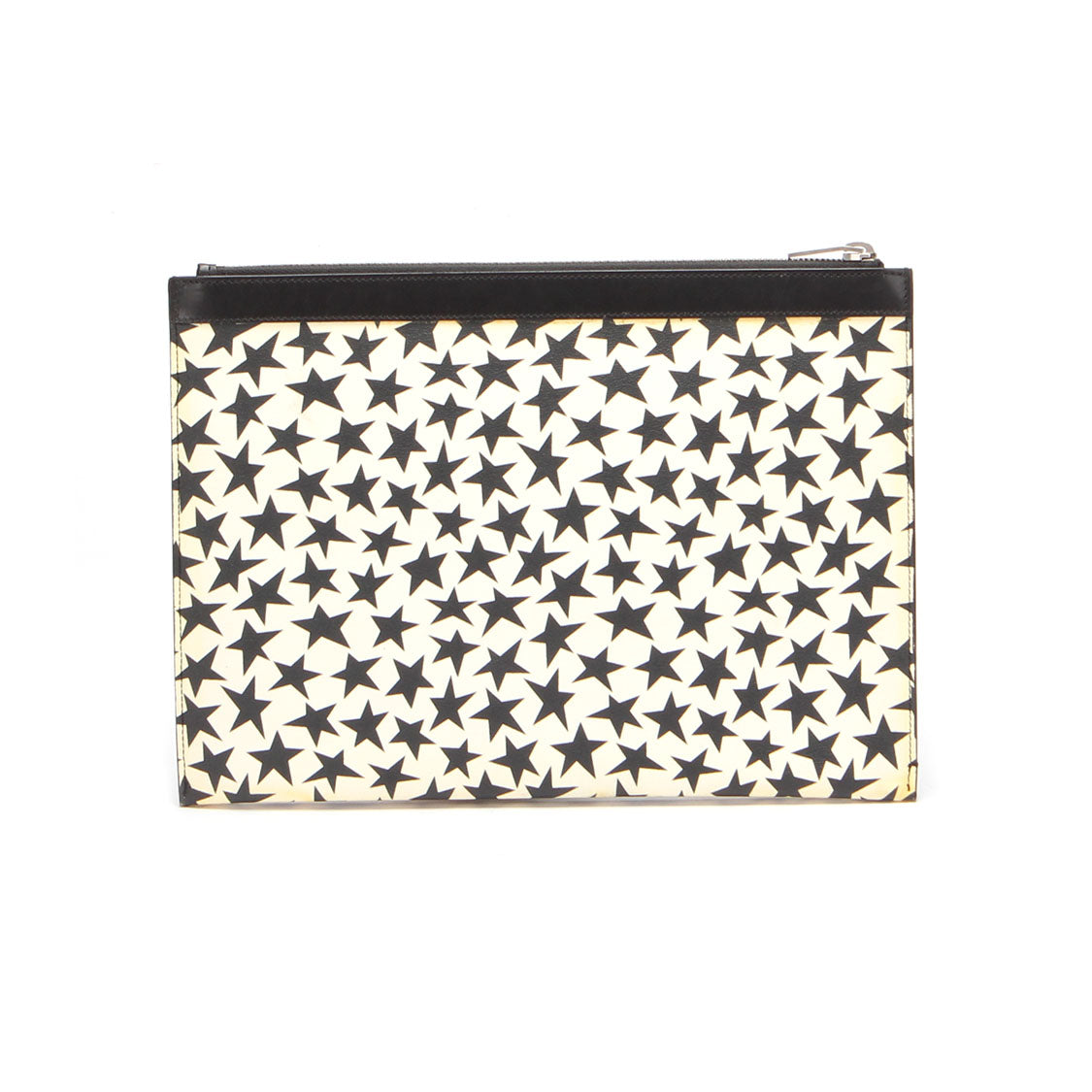 Star Print Leather Clutch