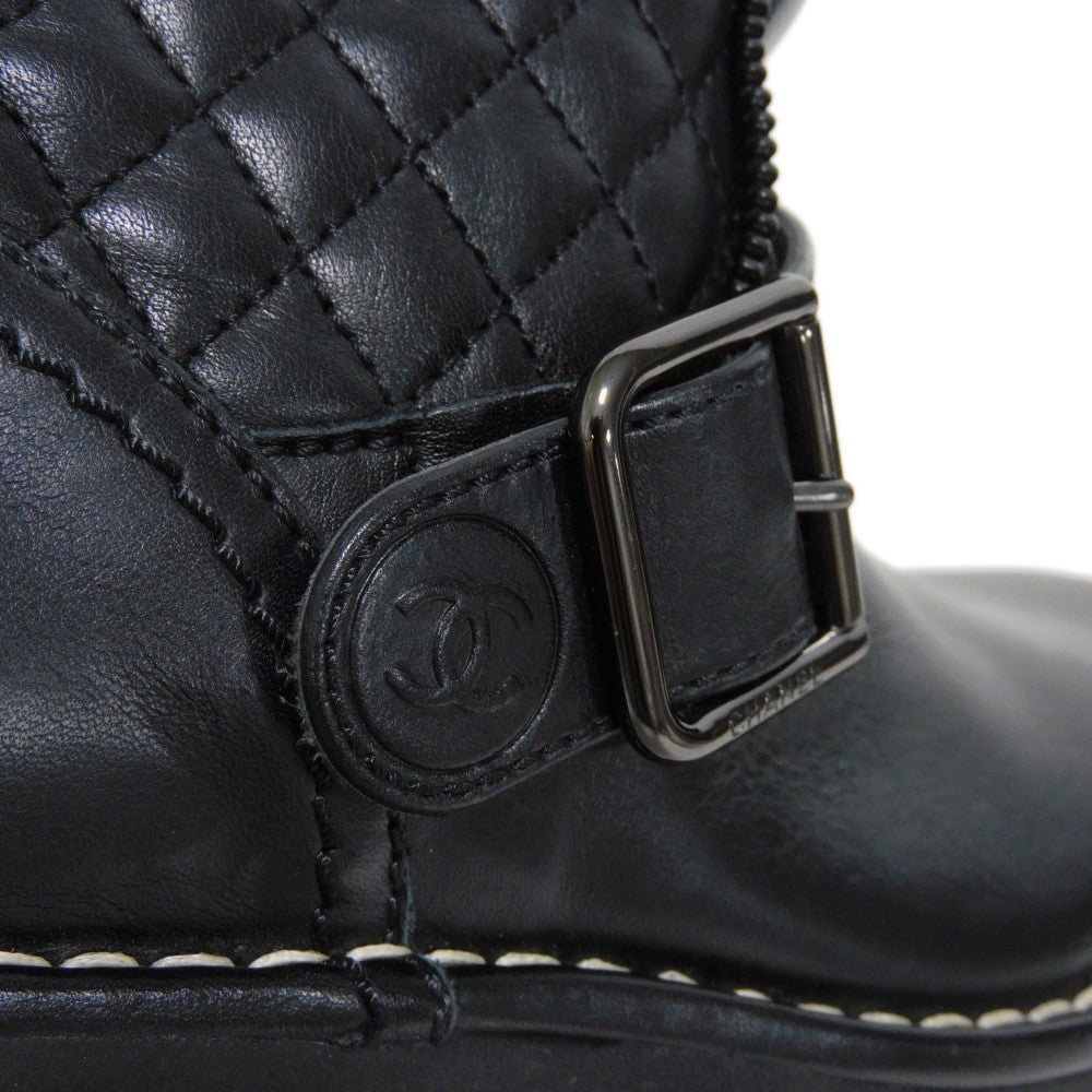 Chanel Matelasse Coco Mark Engineer Boots G28566