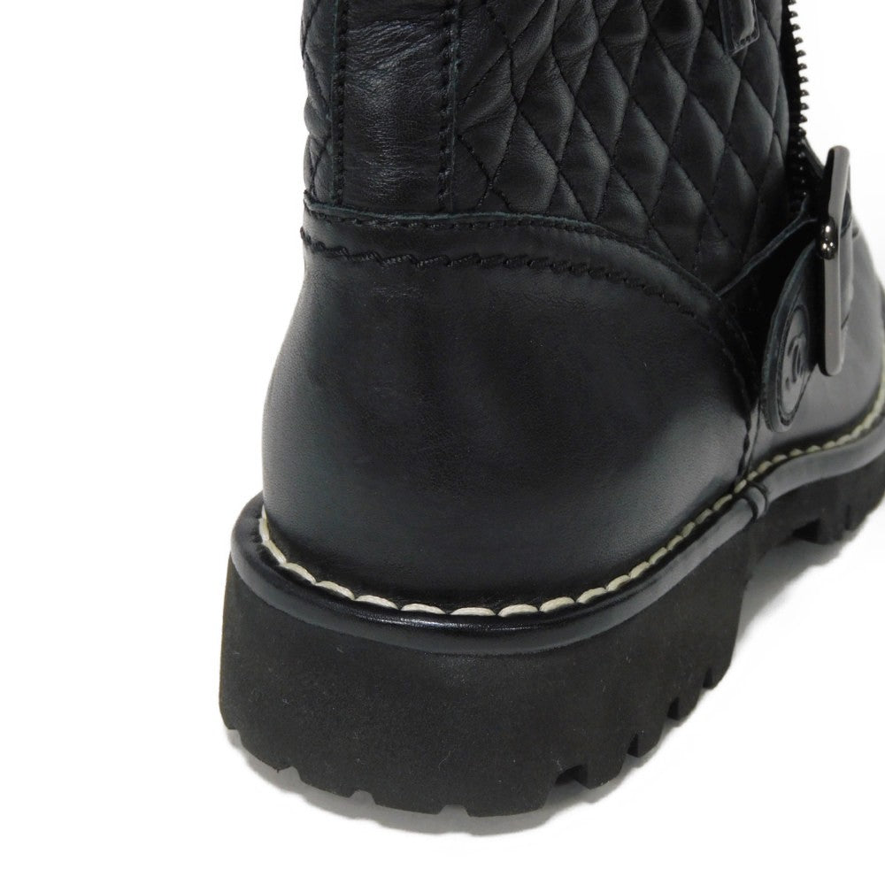 Chanel Matelasse Coco Mark Engineer Boots G28566