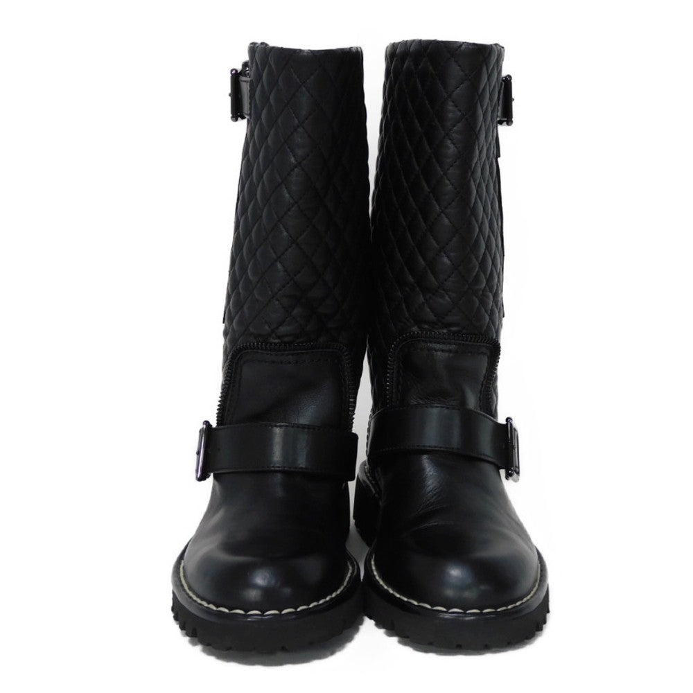 Chanel Matelasse Coco Mark Engineer Boots G28566