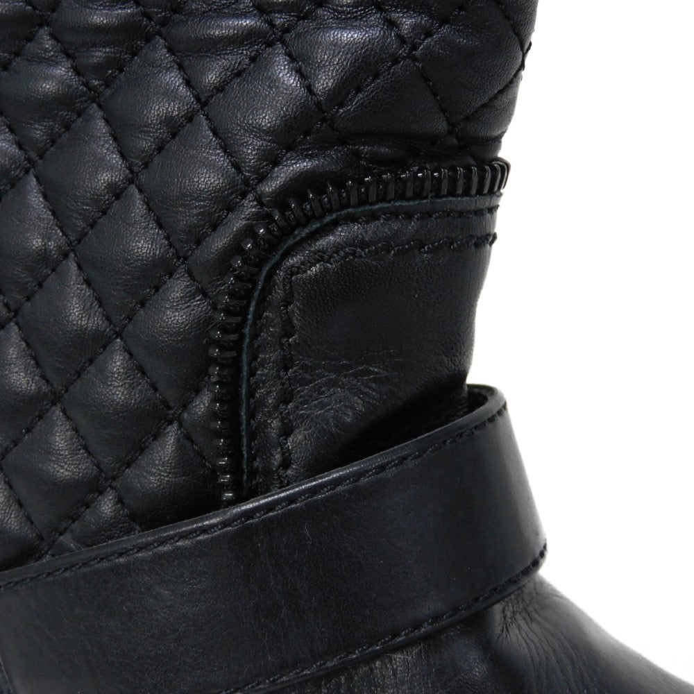 Chanel Matelasse Coco Mark Engineer Boots G28566