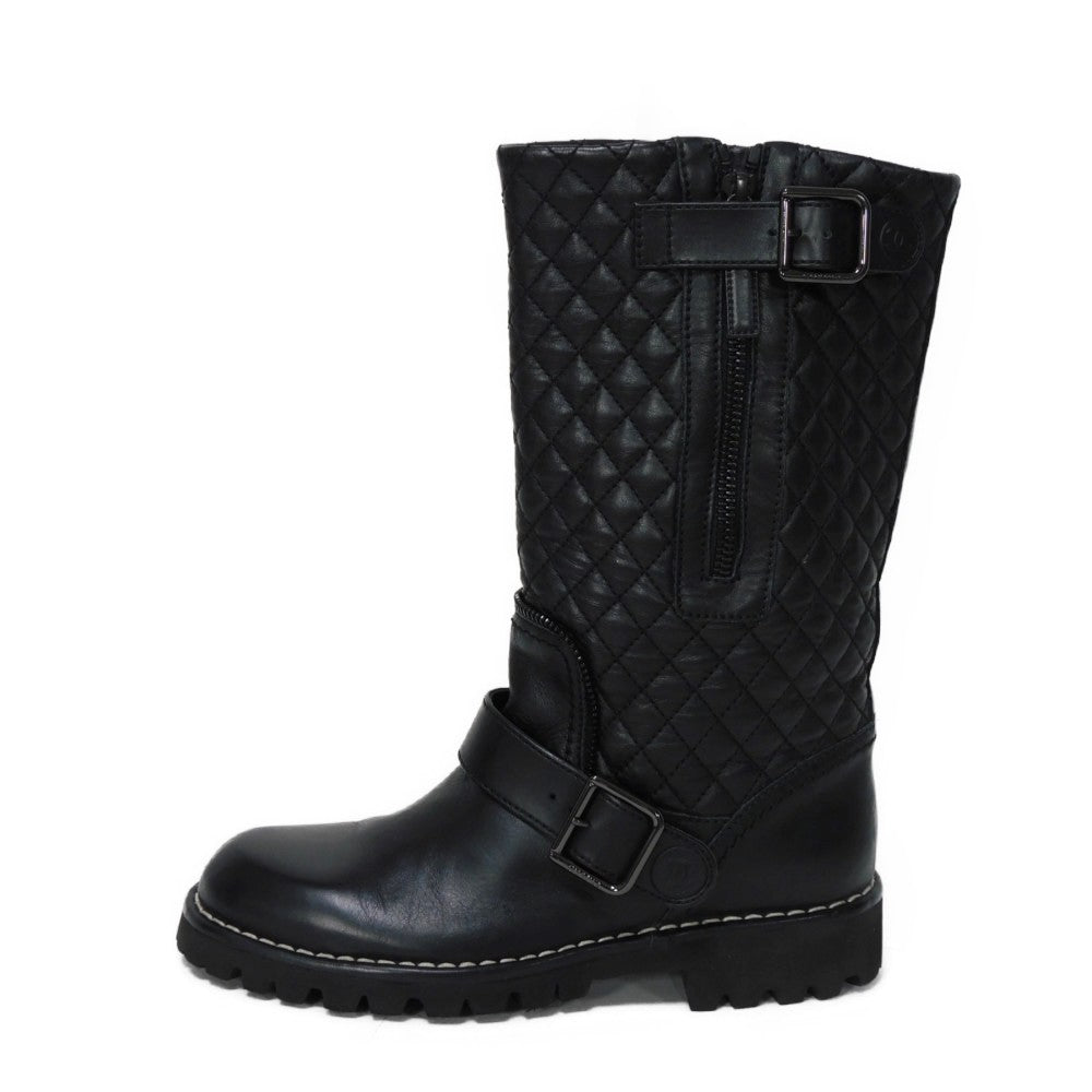 Chanel Matelasse Coco Mark Engineer Boots G28566